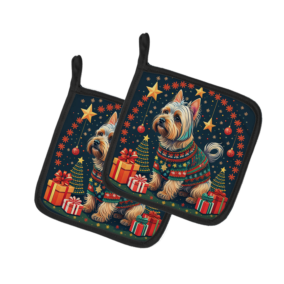 Buy this Silky Terrier Christmas Pair of Pot Holders