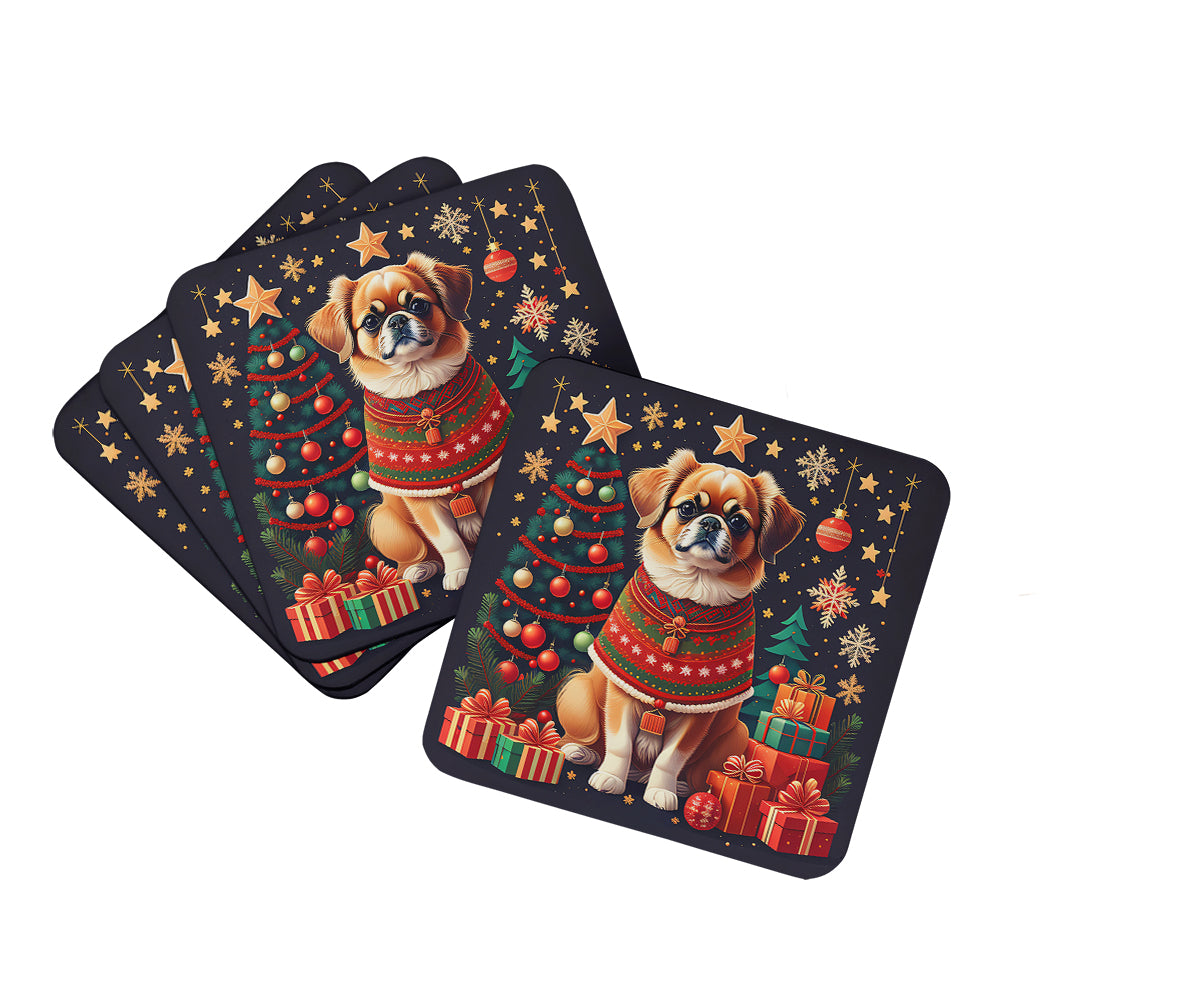 Buy this Tibetan Spaniel Christmas Foam Coasters