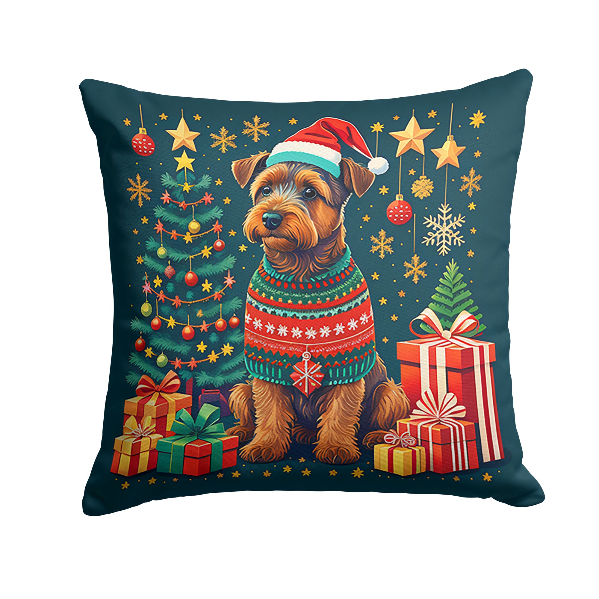 Buy this Welsh Terrier Christmas Fabric Decorative Pillow