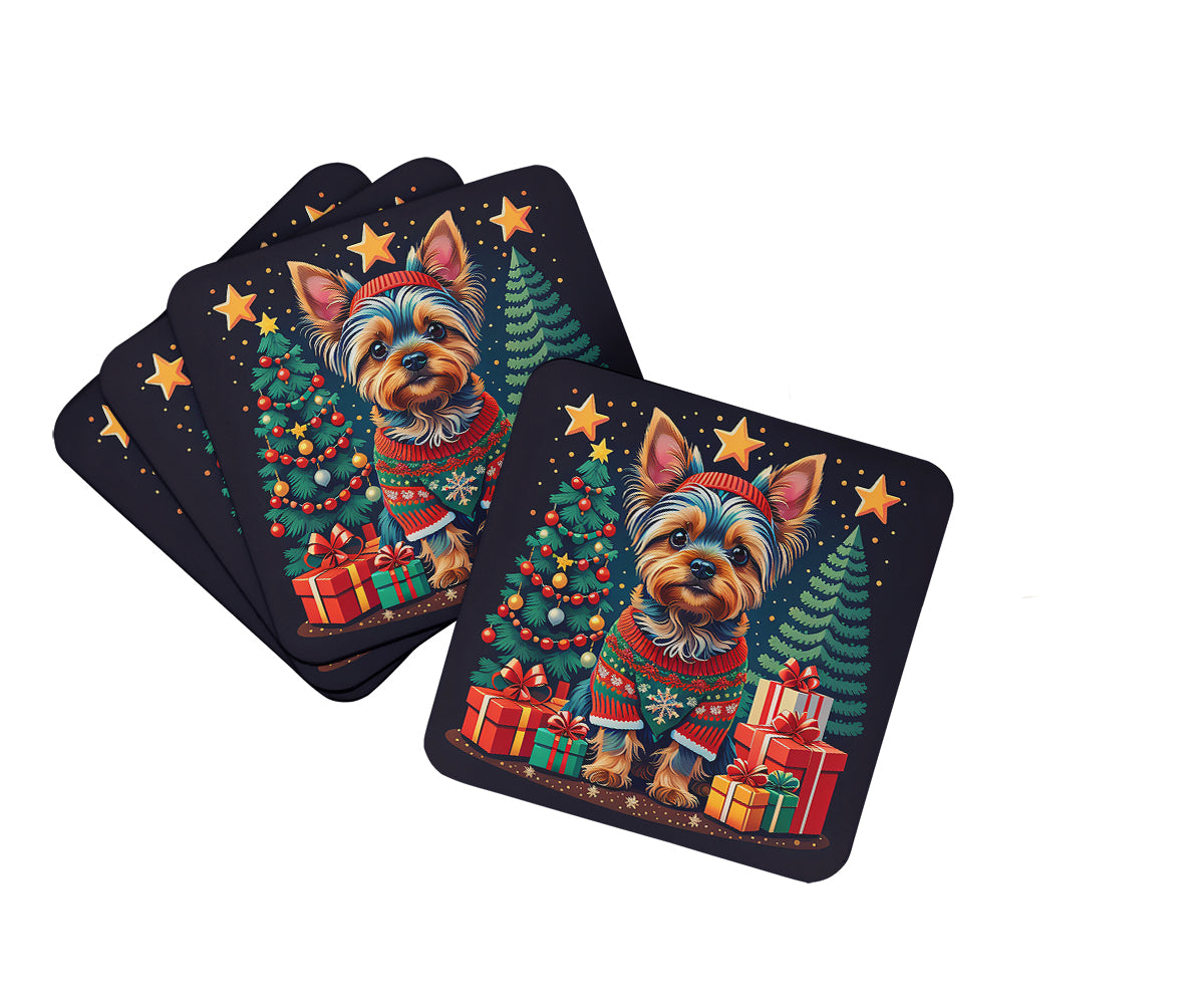Buy this Yorkie Yorkshire Terrier Christmas Foam Coasters