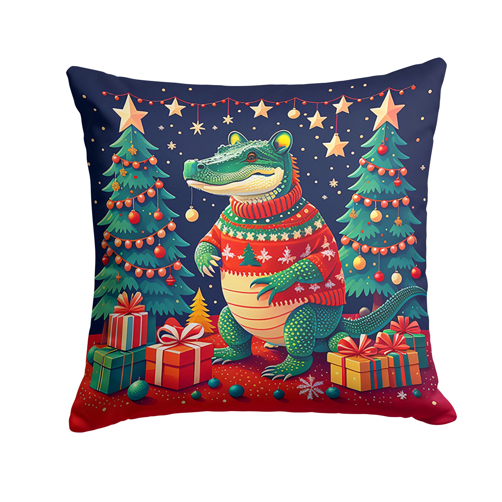 Buy this Alligator Christmas Fabric Decorative Pillow