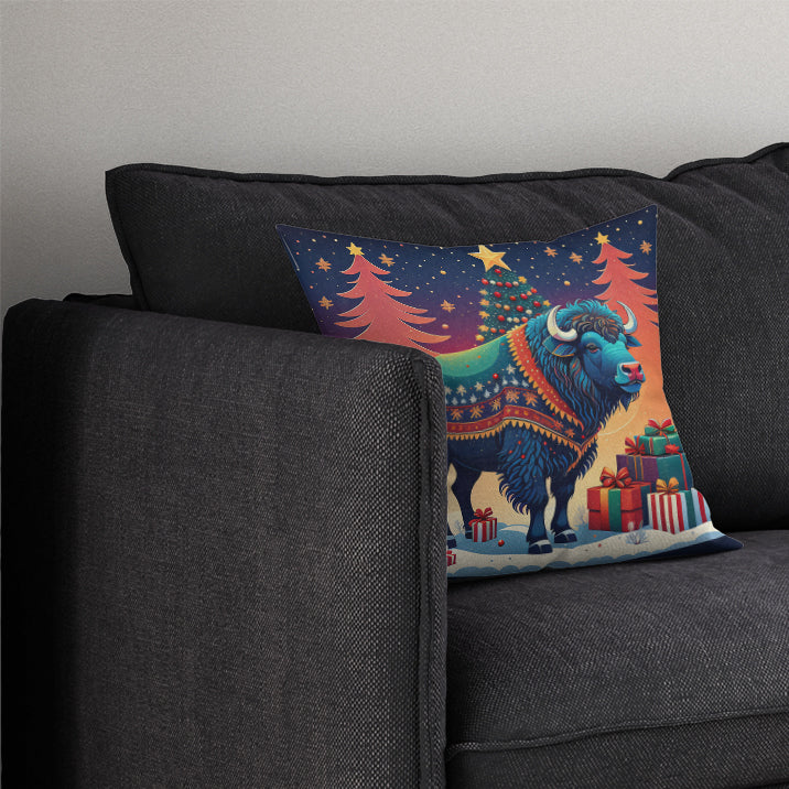 Buffalo Christmas Fabric Decorative Pillow