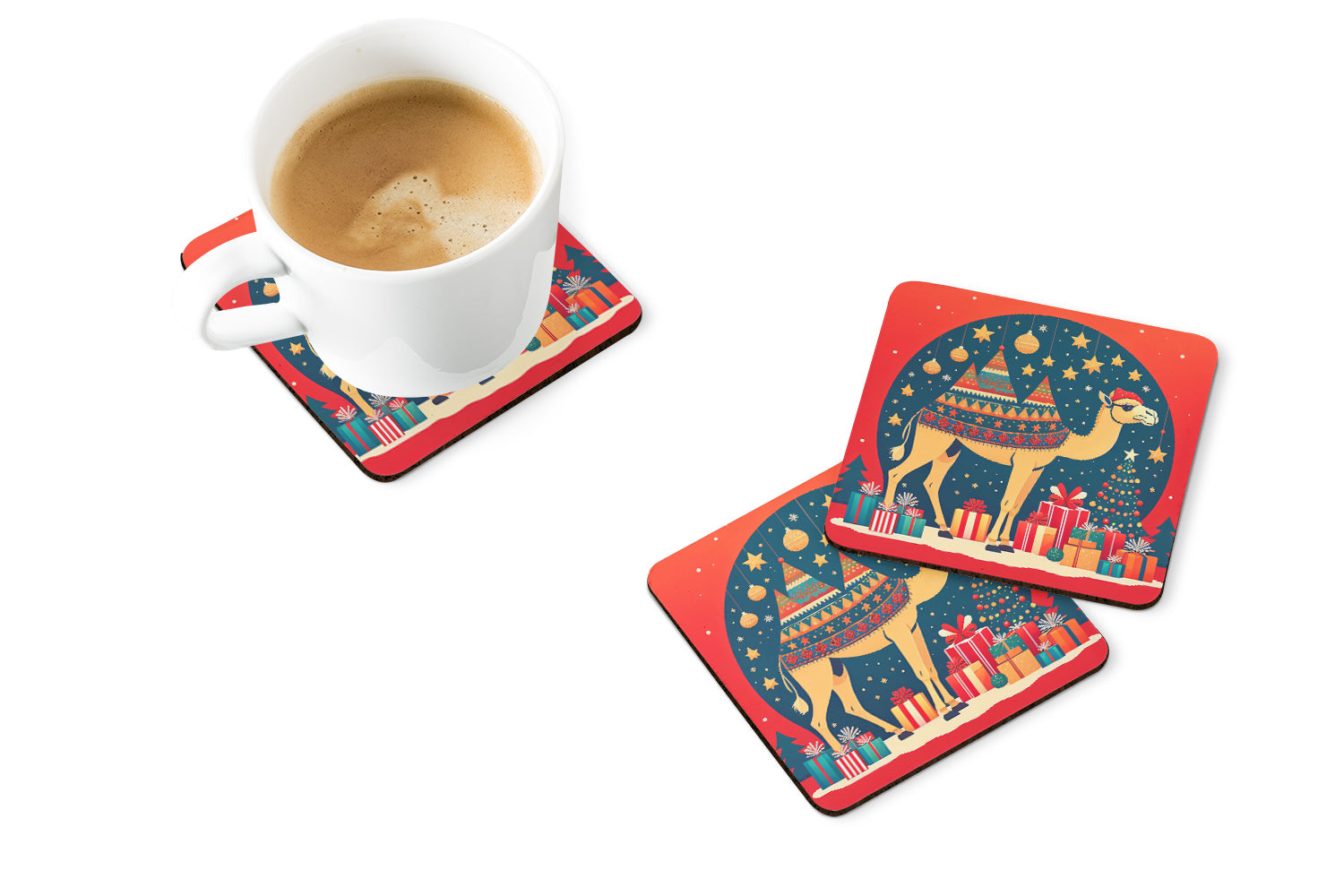 Caroline's Treasures Camel Christmas Foam Coaster