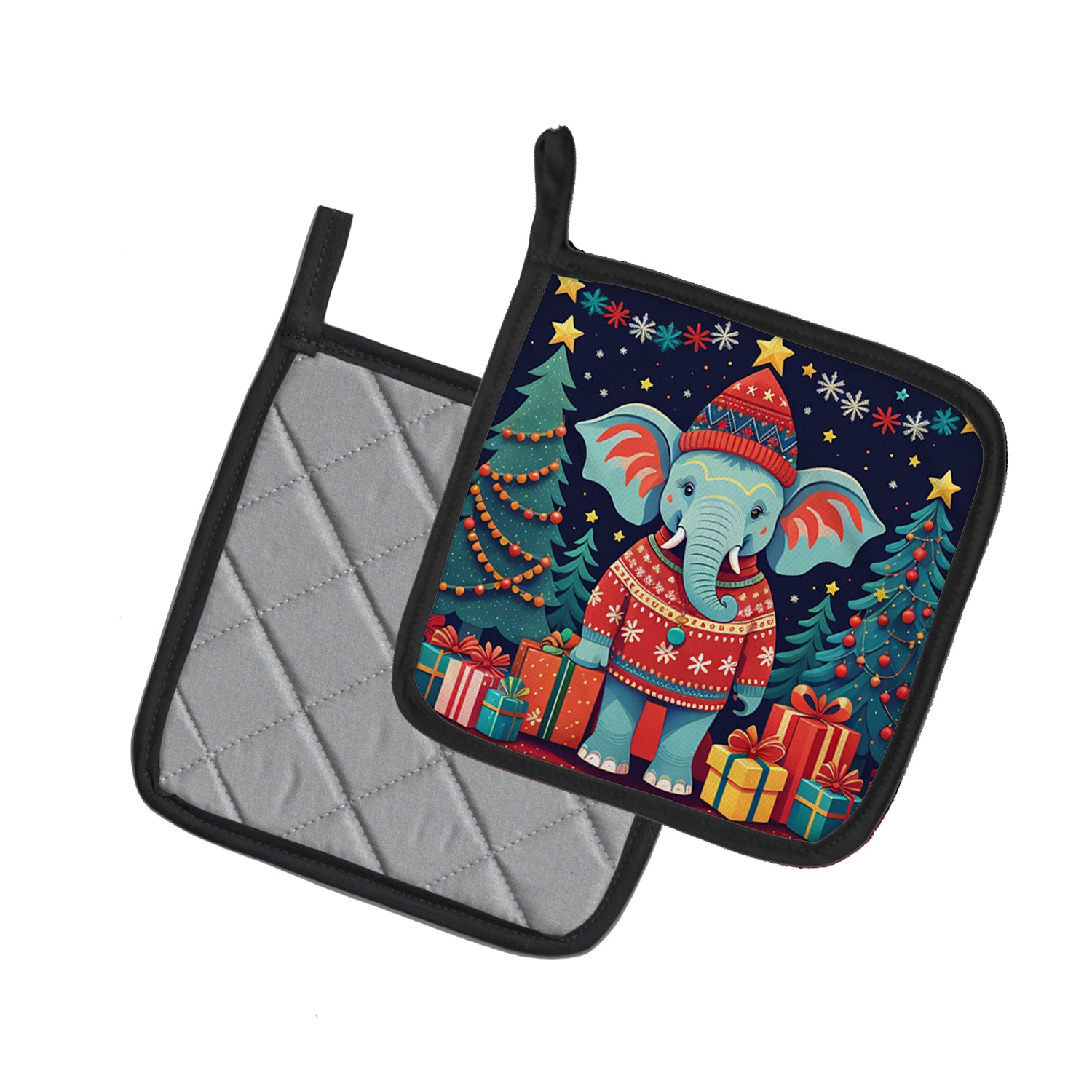 Buy this Elephant Christmas Pair of Pot Holders