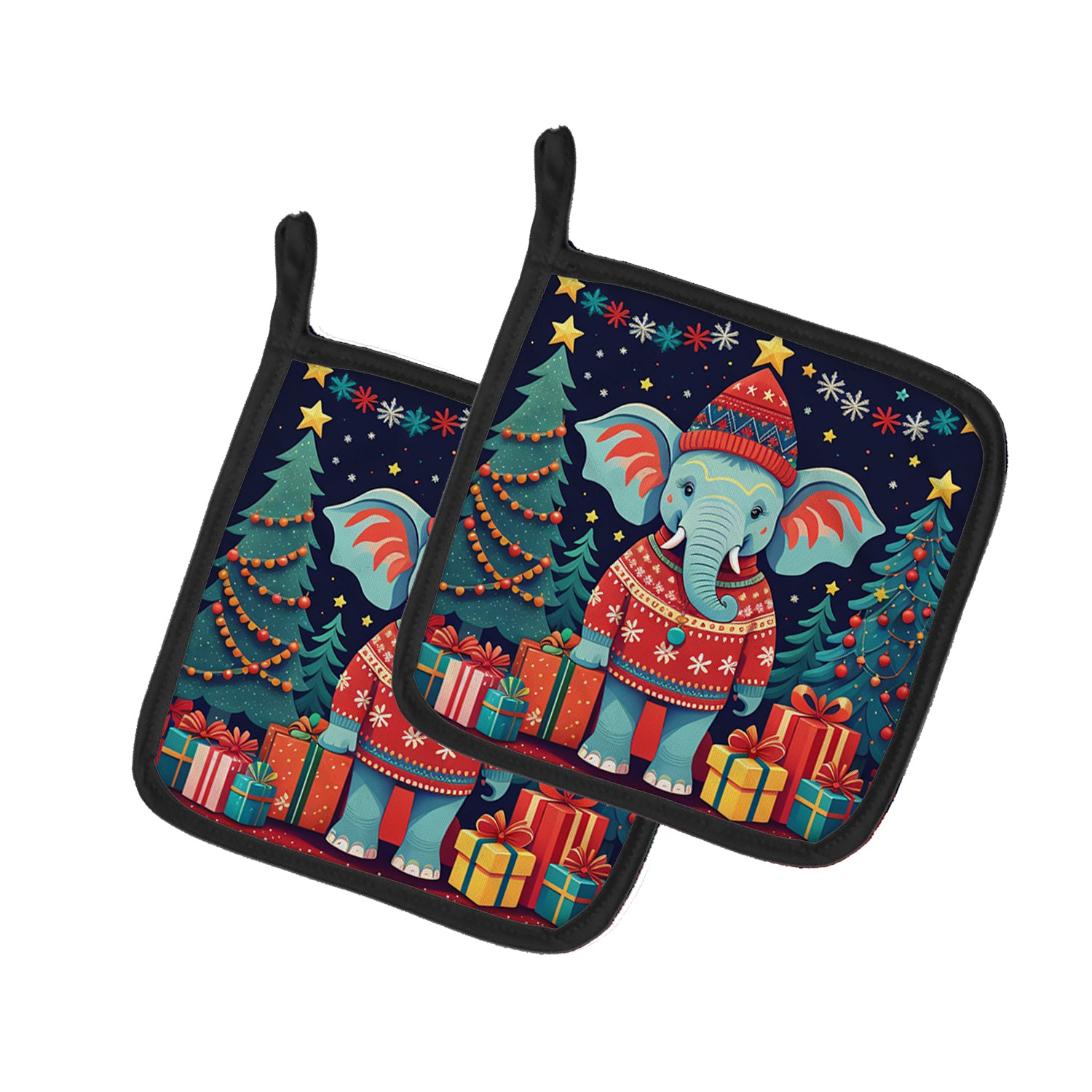 Buy this Elephant Christmas Pair of Pot Holders