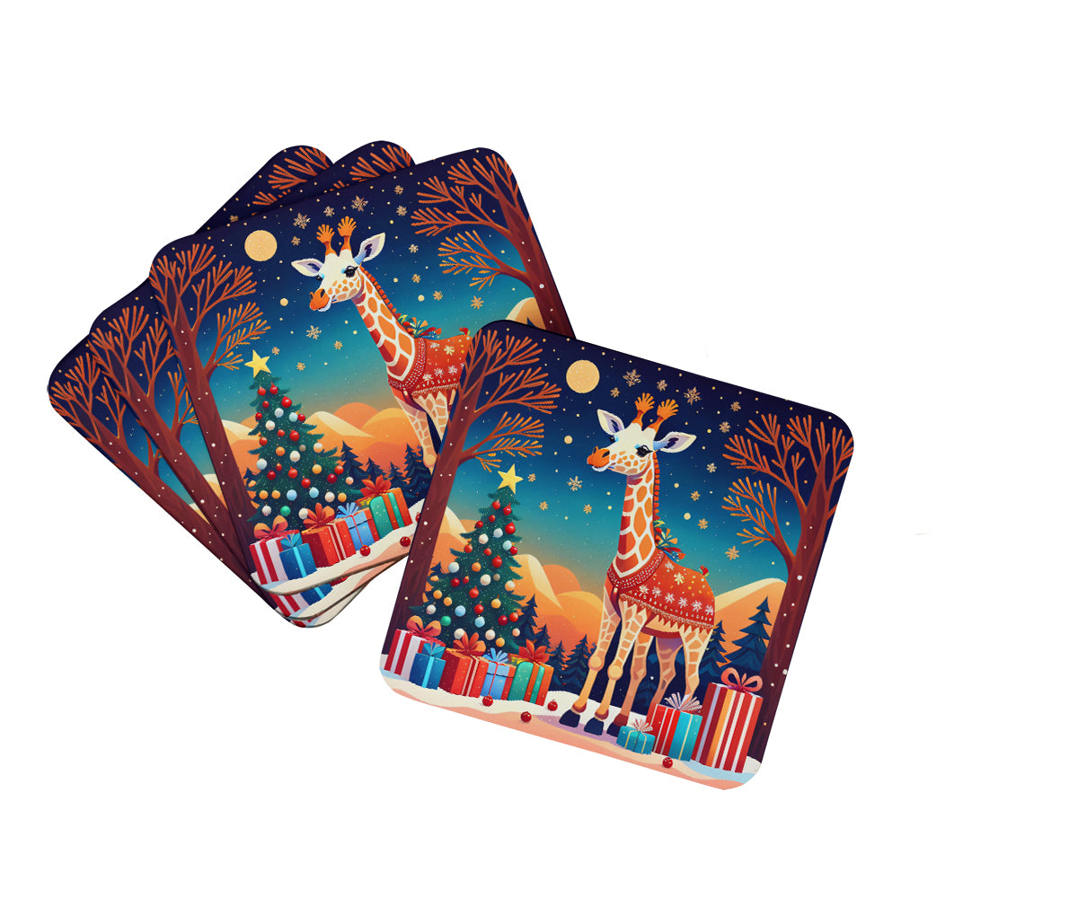Buy this Giraffe Christmas Foam Coaster Set of 4