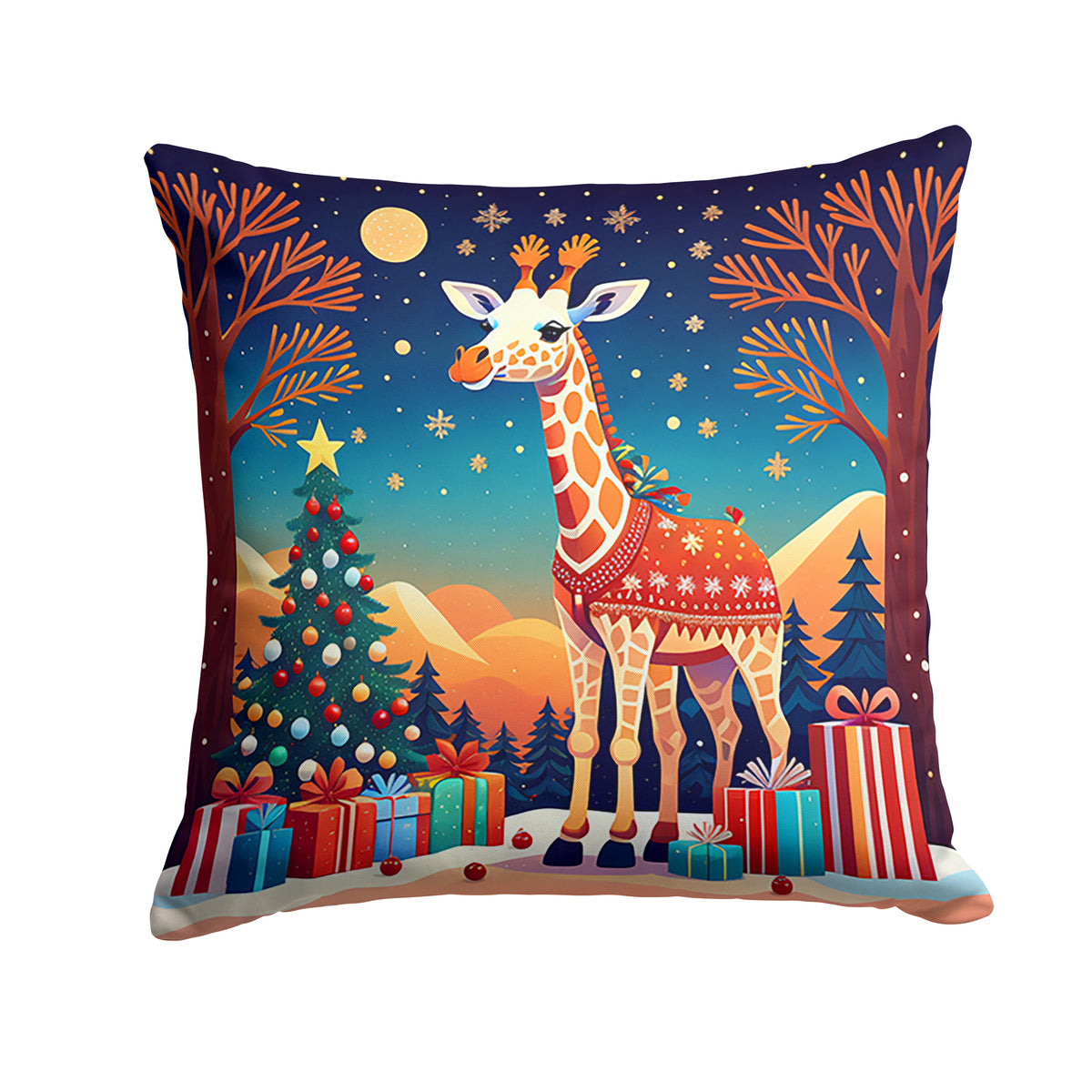 Buy this Giraffe Christmas Fabric Decorative Pillow