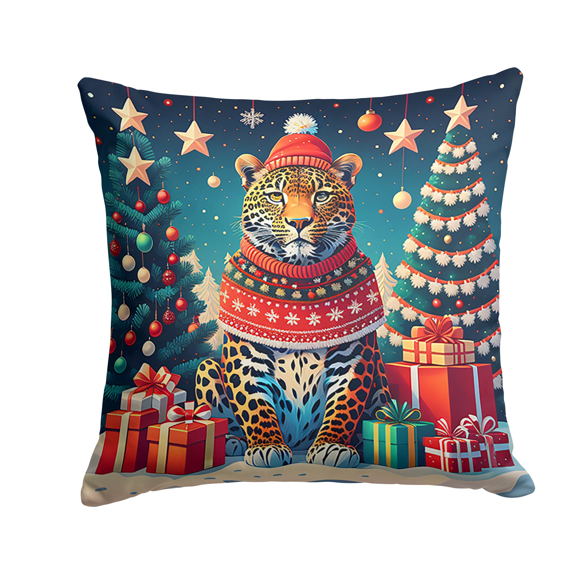Buy this Leopard Christmas Fabric Decorative Pillow