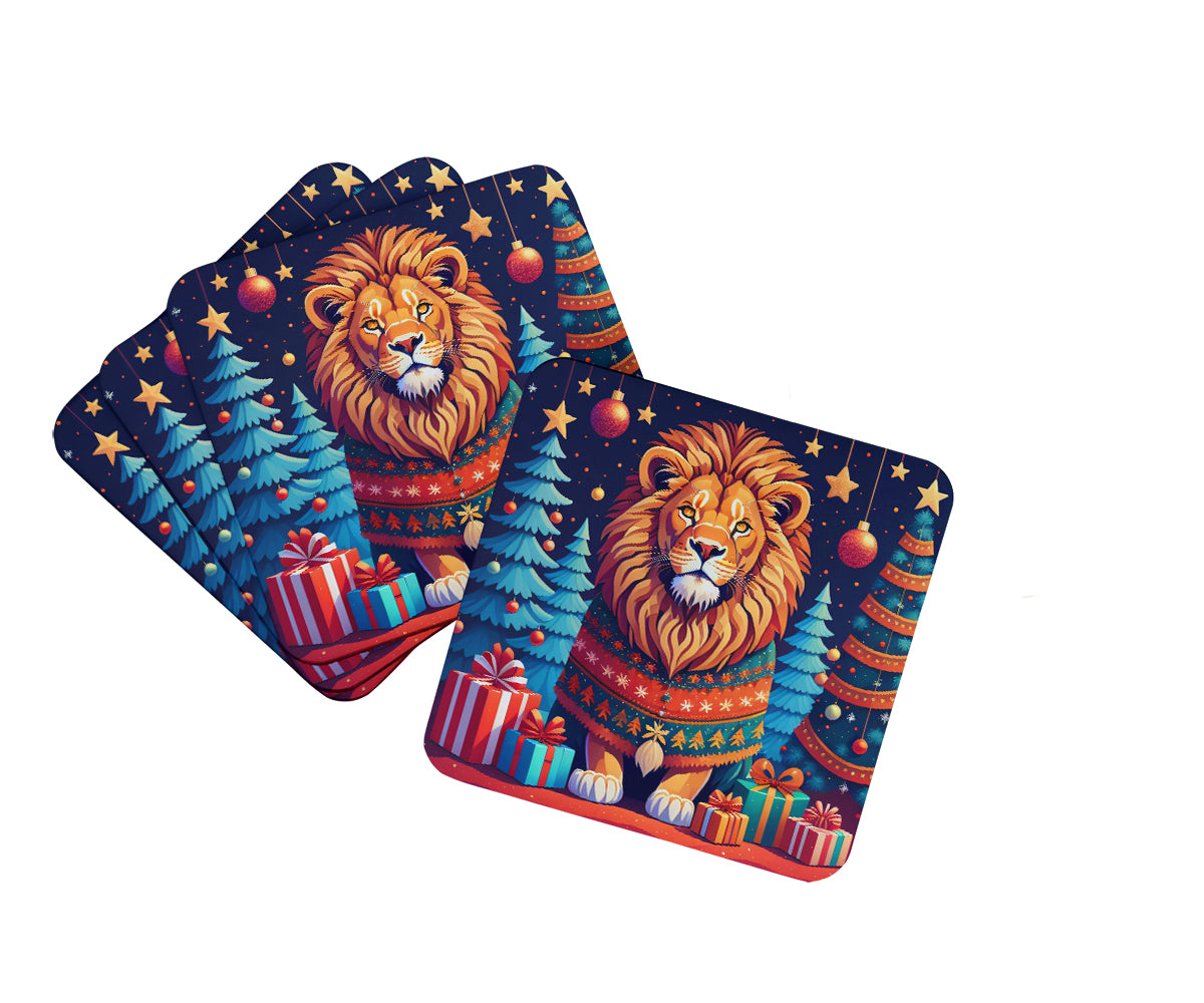 Buy this Lion Christmas Foam Coaster Set of 4