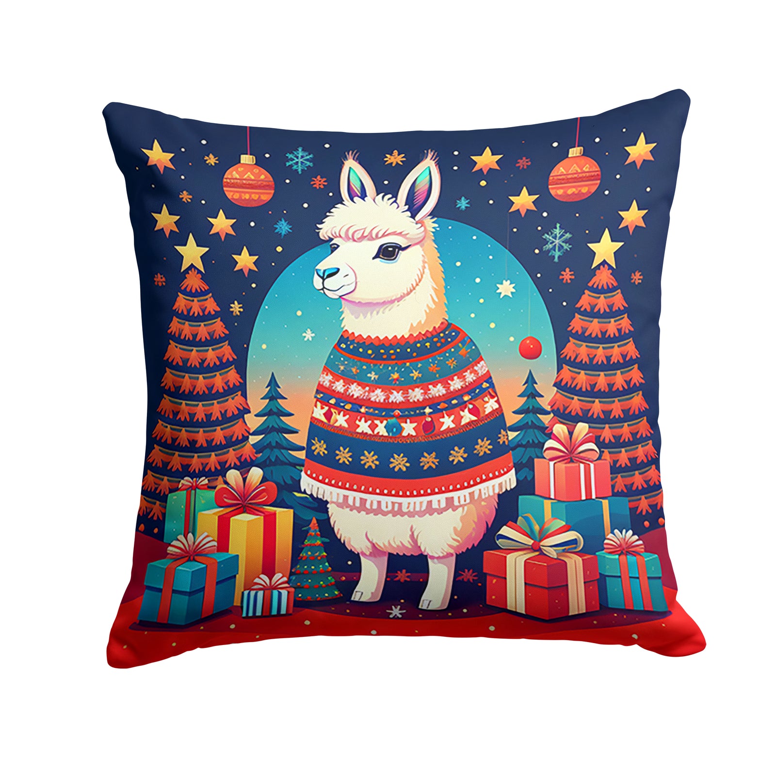 Buy this Llama Christmas Fabric Decorative Pillow