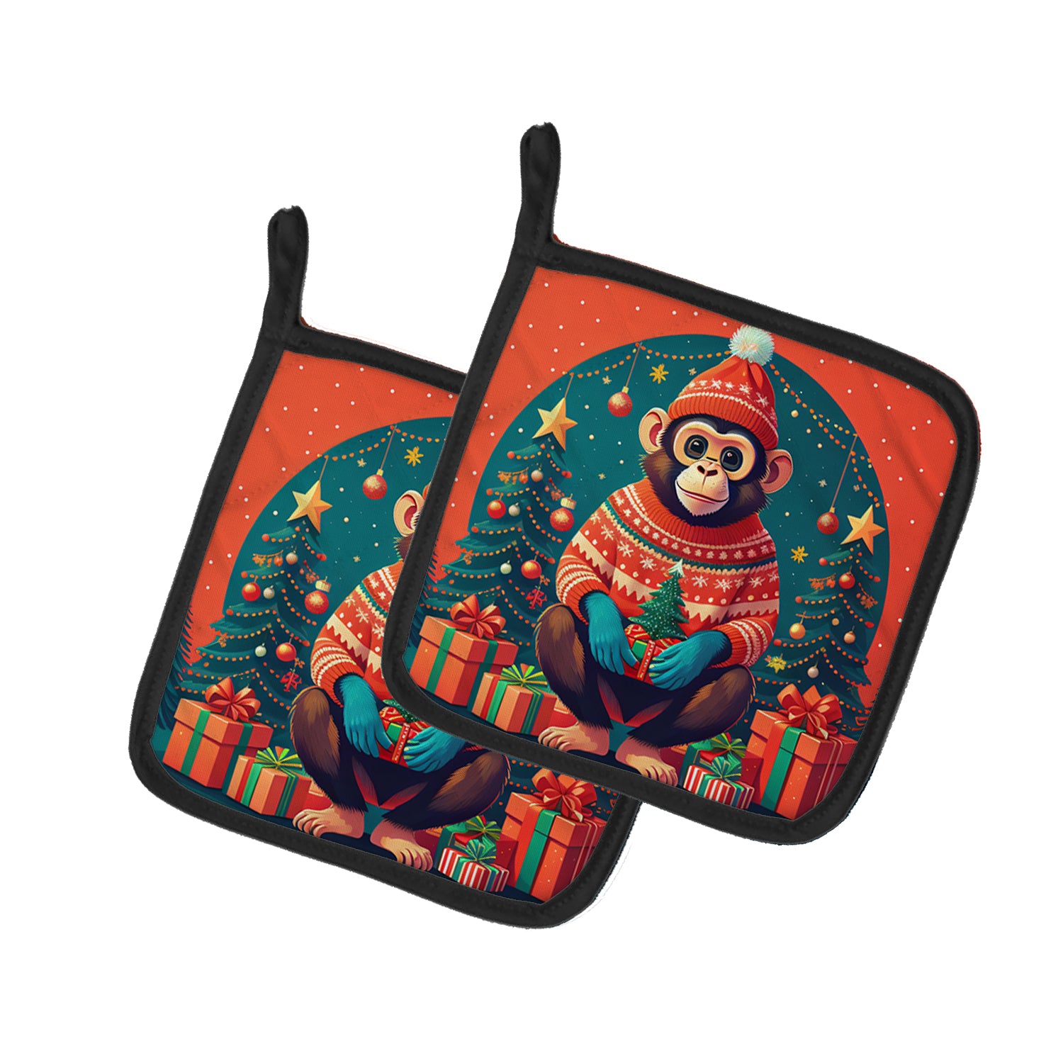 Buy this Monkey Christmas Pair of Pot Holders