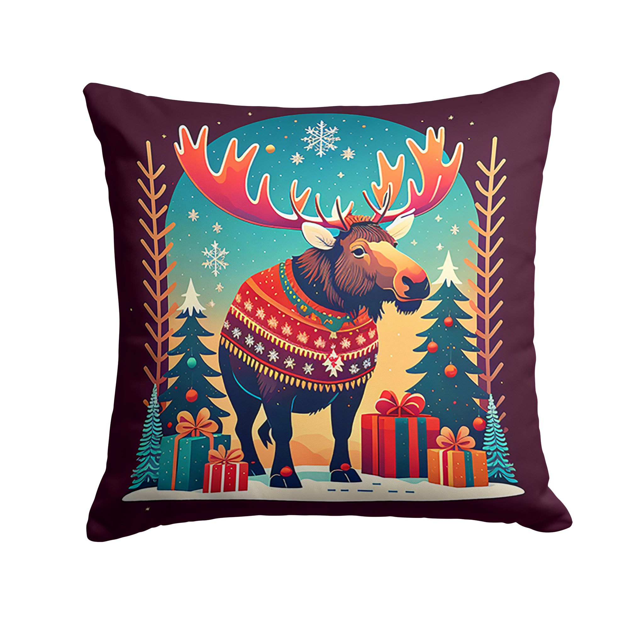 Buy this Moose Christmas Fabric Decorative Pillow