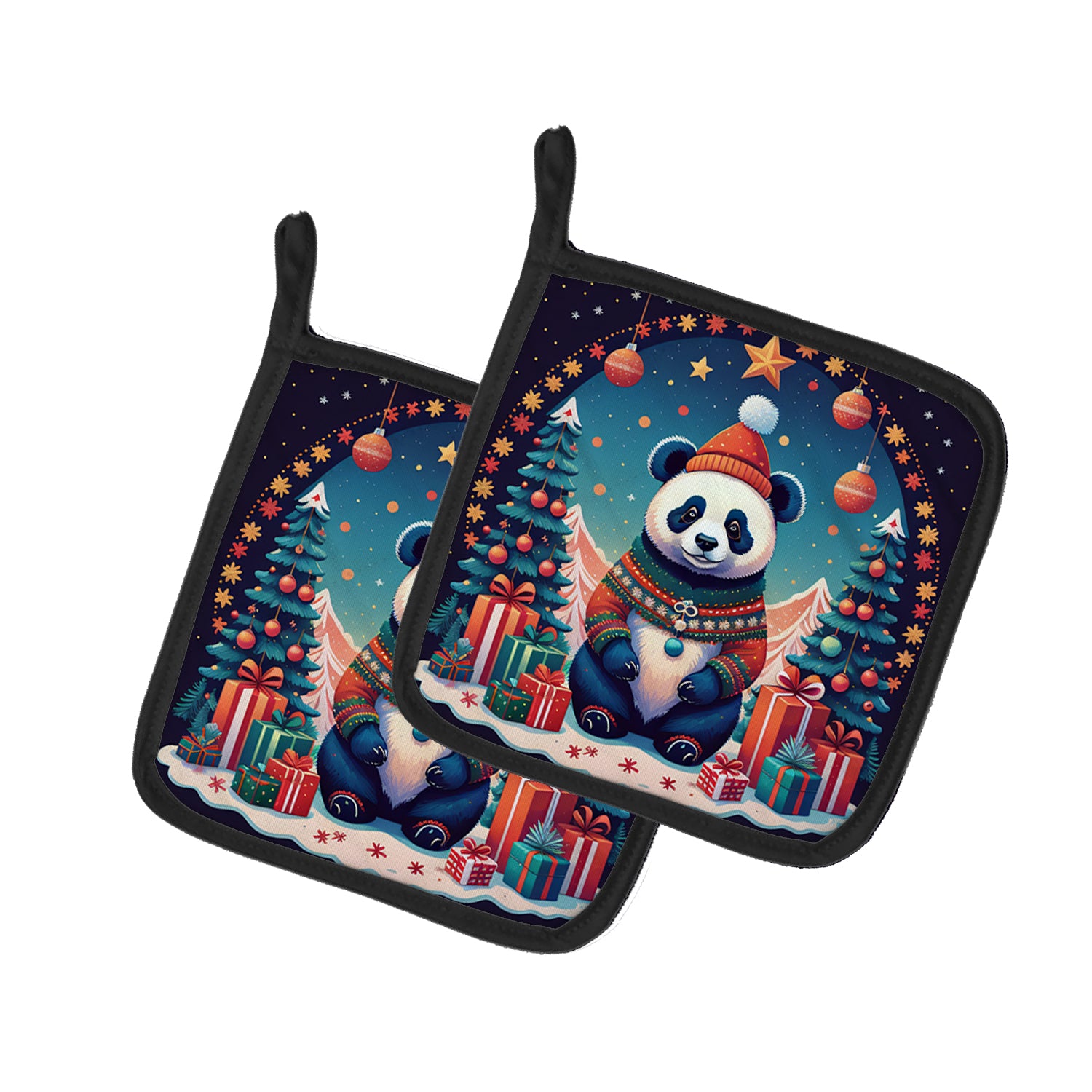 Buy this Panda Christmas Pair of Pot Holders
