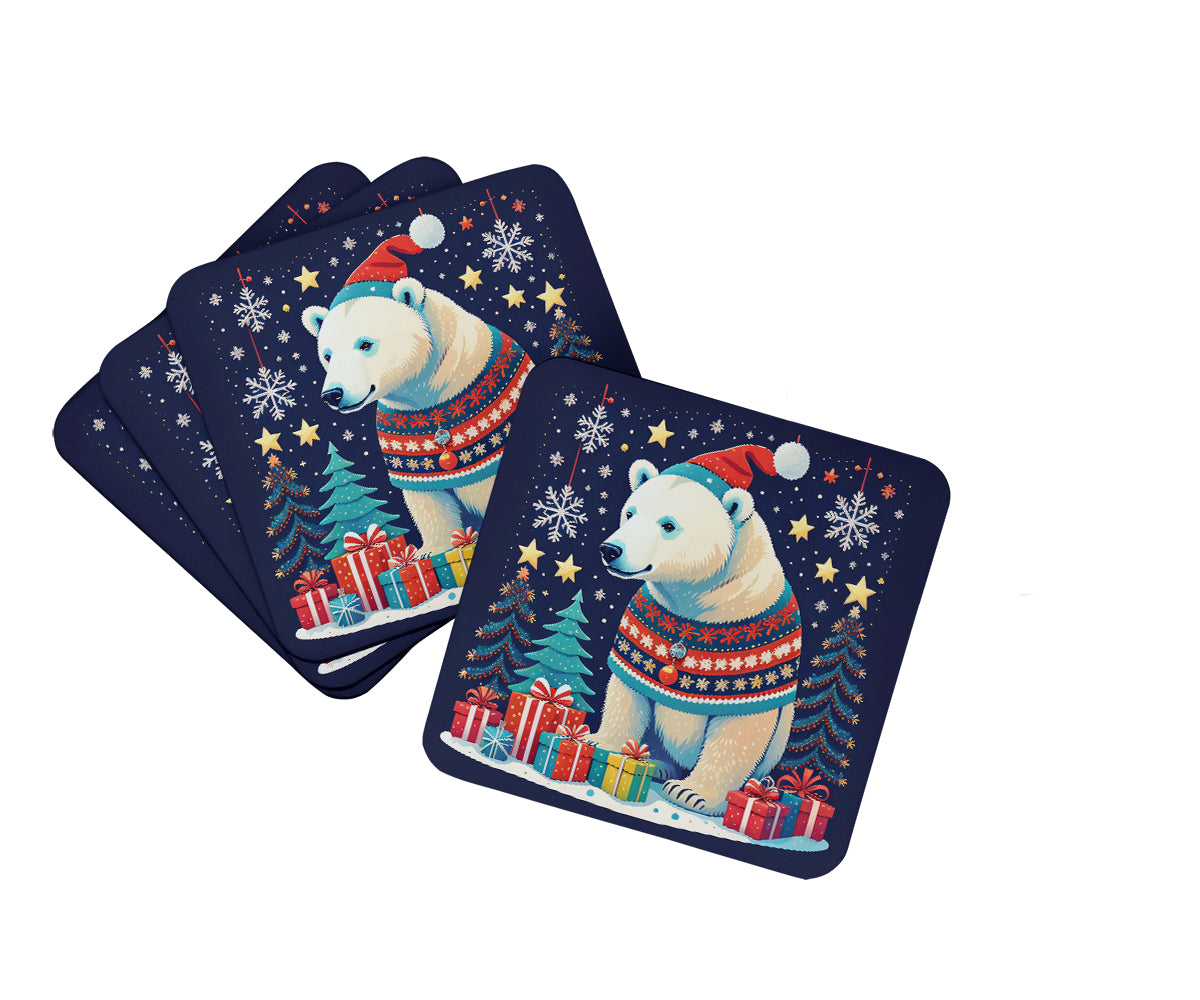 Caroline's Treasures Polar Bear Christmas Foam Coaster