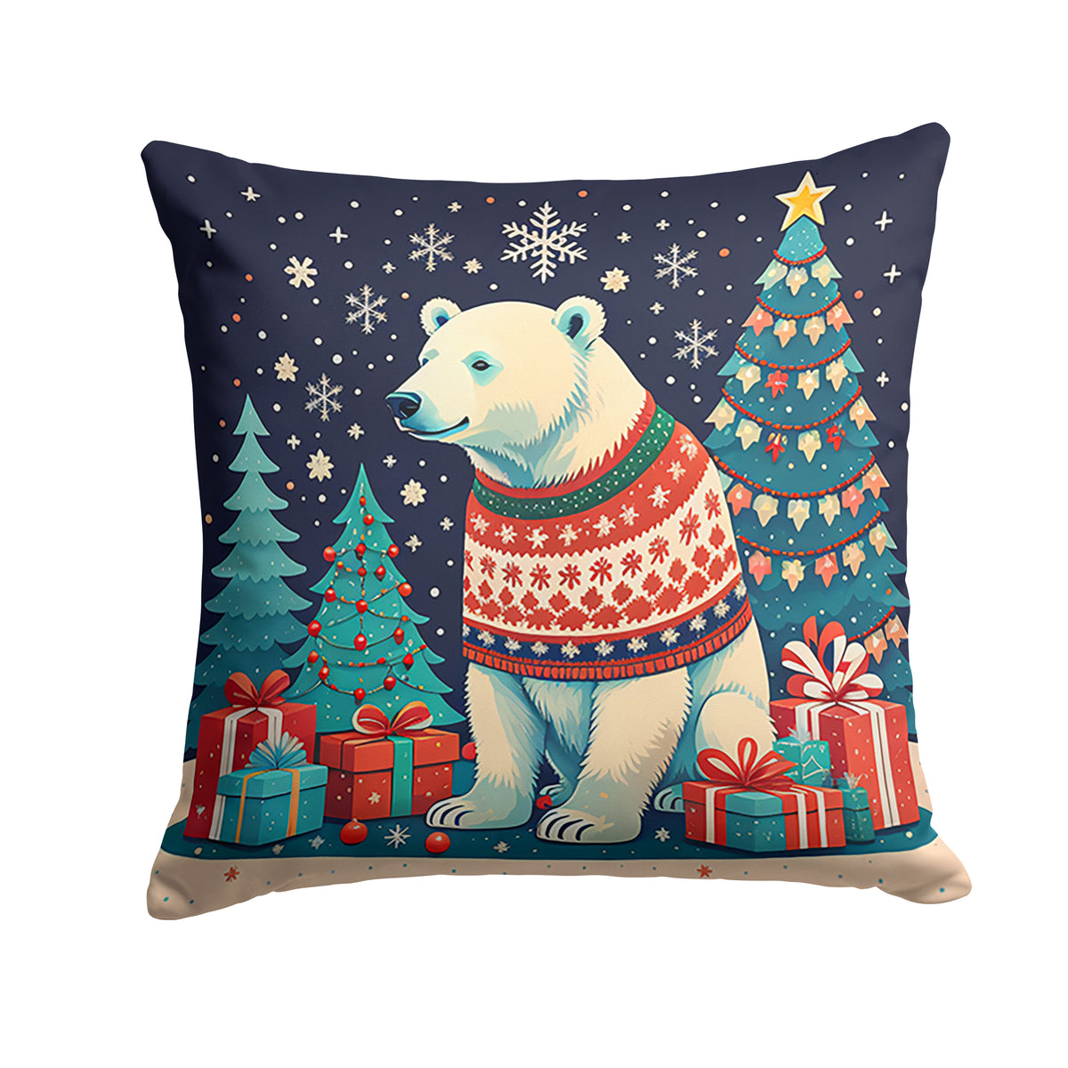 Buy this Polar Bear Christmas Fabric Decorative Pillow