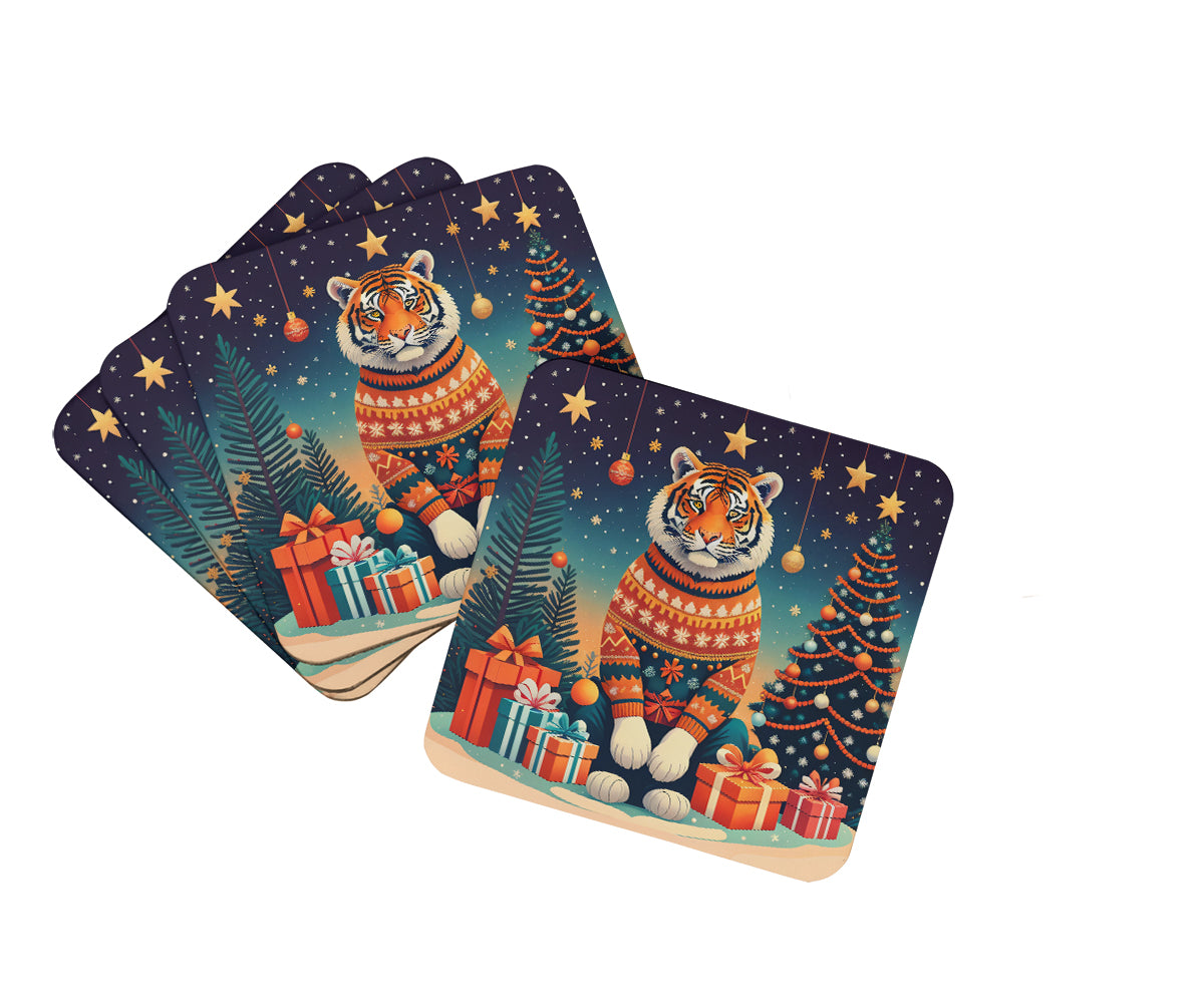 Buy this Tiger Christmas Foam Coaster Set of 4