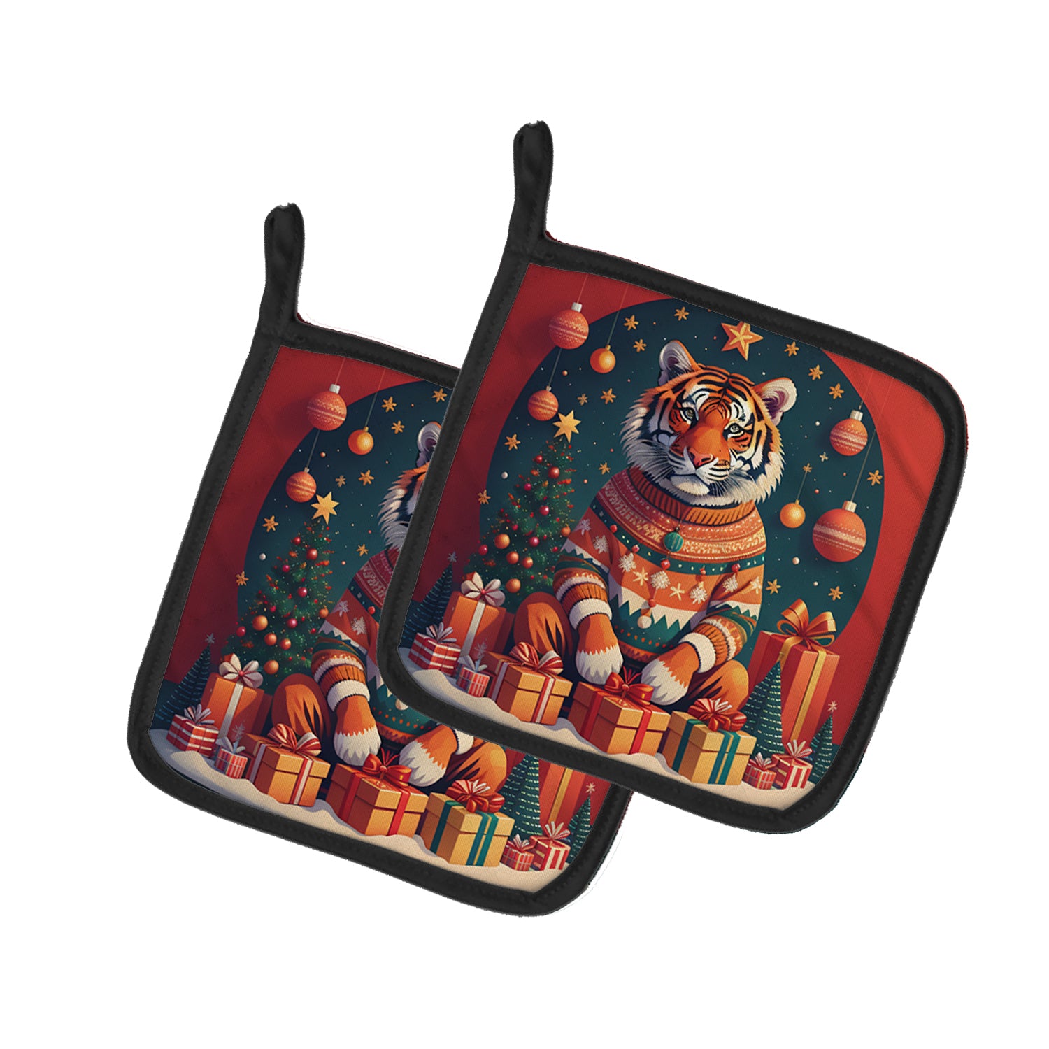 Buy this Tiger Christmas Pair of Pot Holders