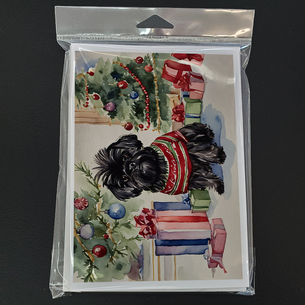 Affenpinscher Christmas Greeting Cards and Envelopes Pack of 8