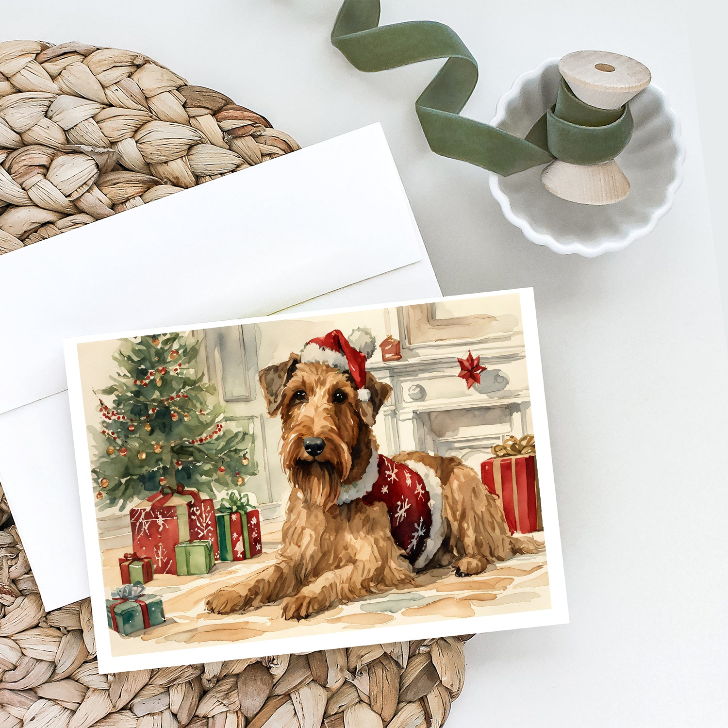 Buy this Airedale Terrier Christmas Greeting Cards and Envelopes Pack of 8