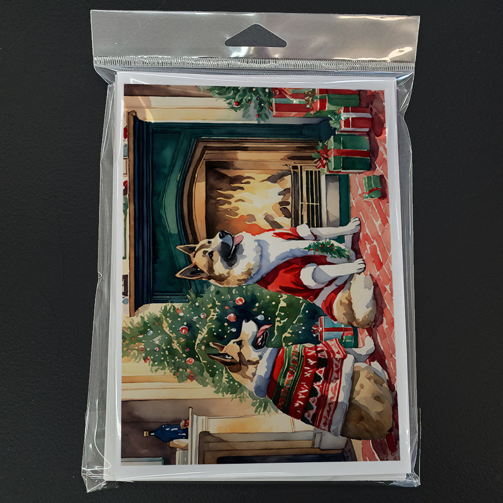 Akita Christmas Greeting Cards and Envelopes Pack of 8
