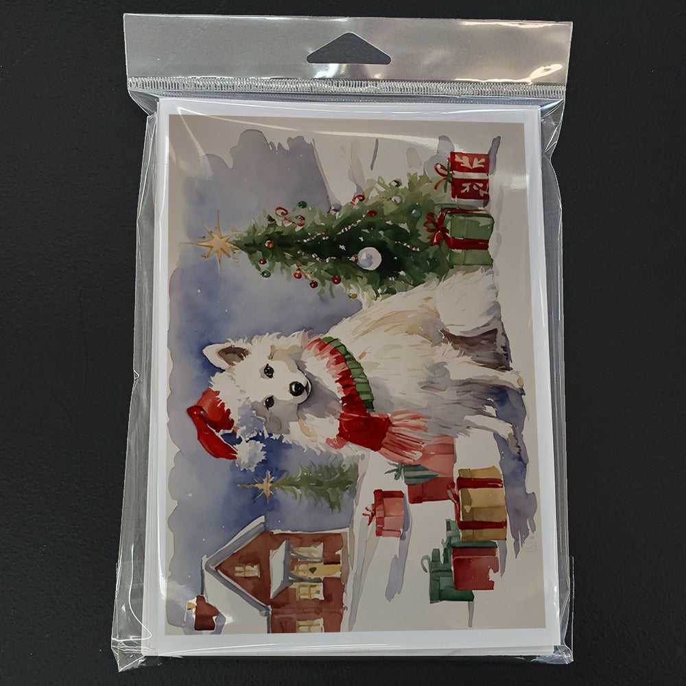 American Eskimo Christmas Greeting Cards and Envelopes Pack of 8