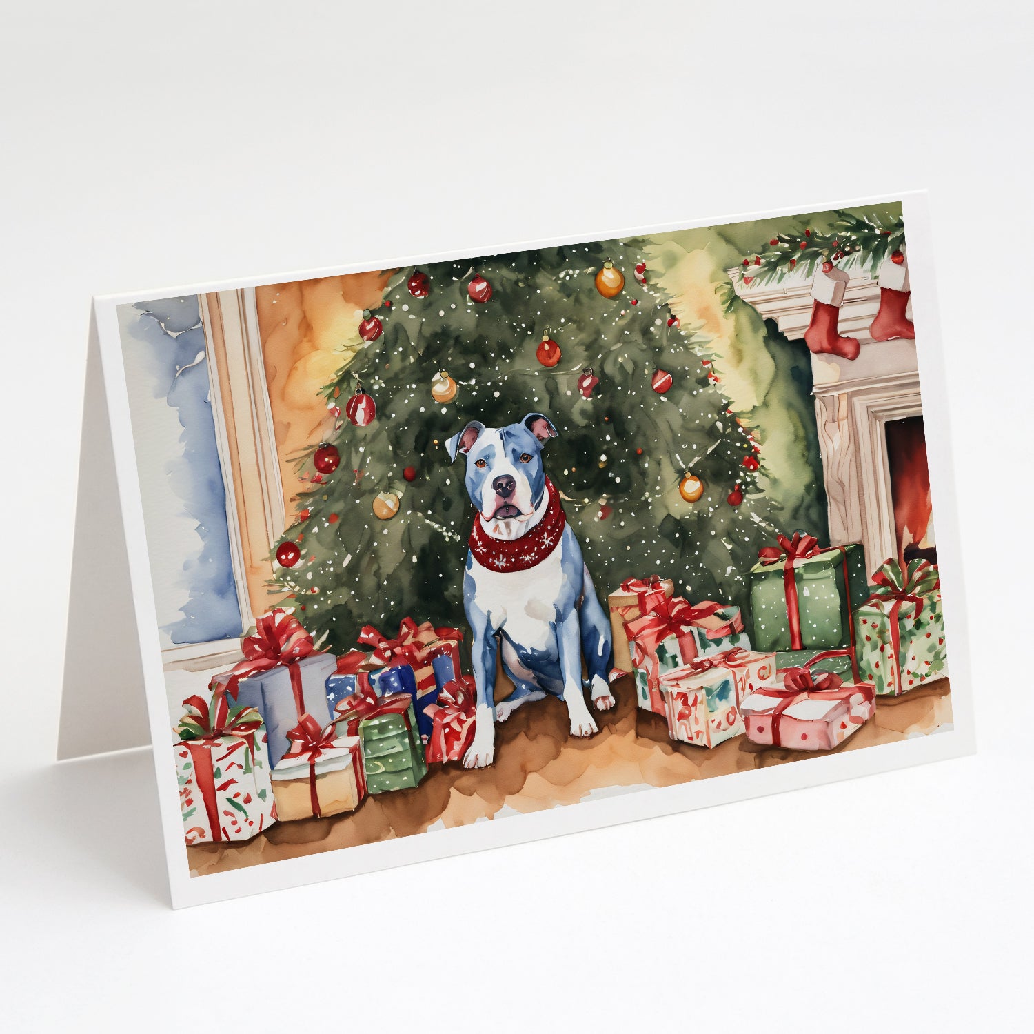 Buy this Pit Bull Terrier Christmas Greeting Cards and Envelopes Pack of 8