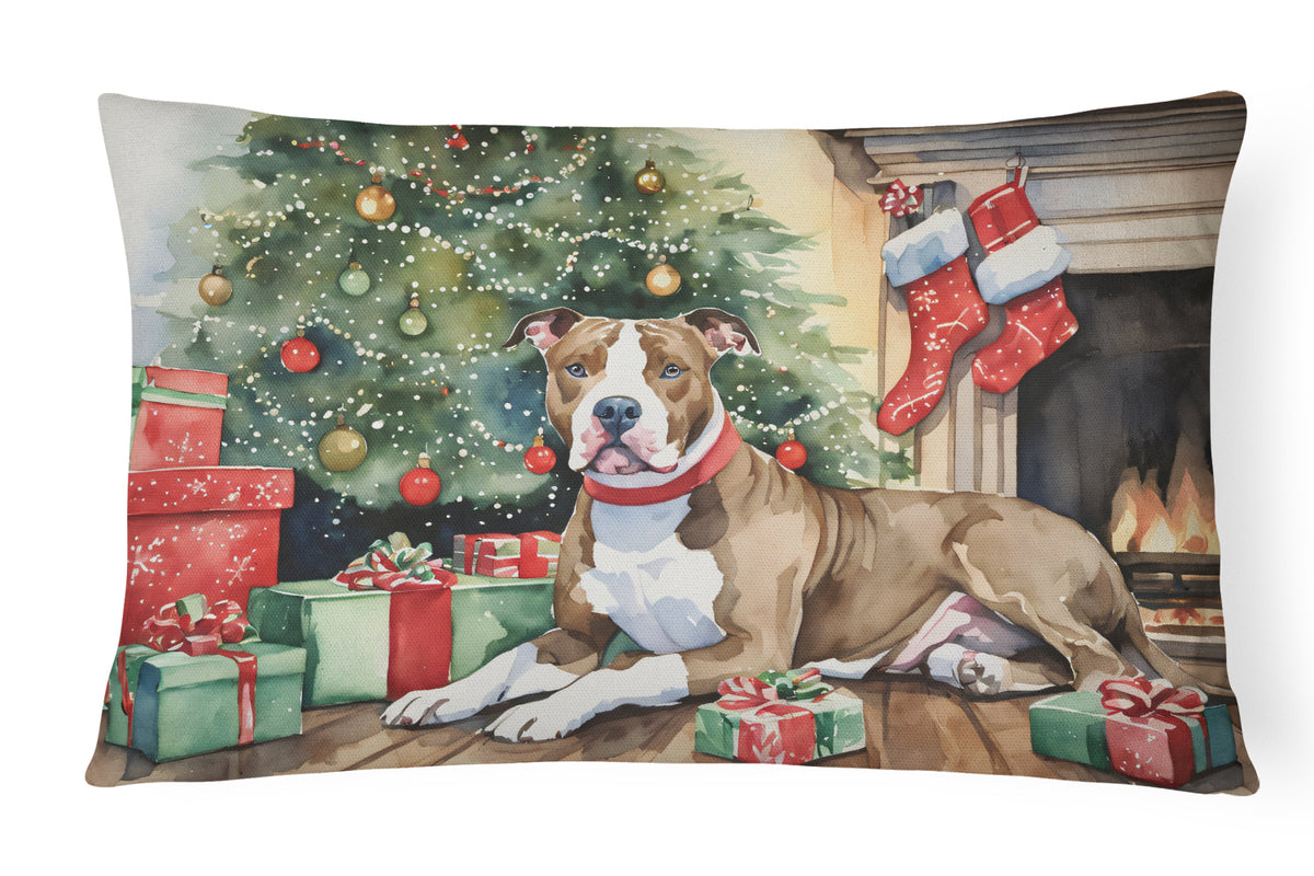 Buy this Pit Bull Terrier Christmas Fabric Decorative Pillow