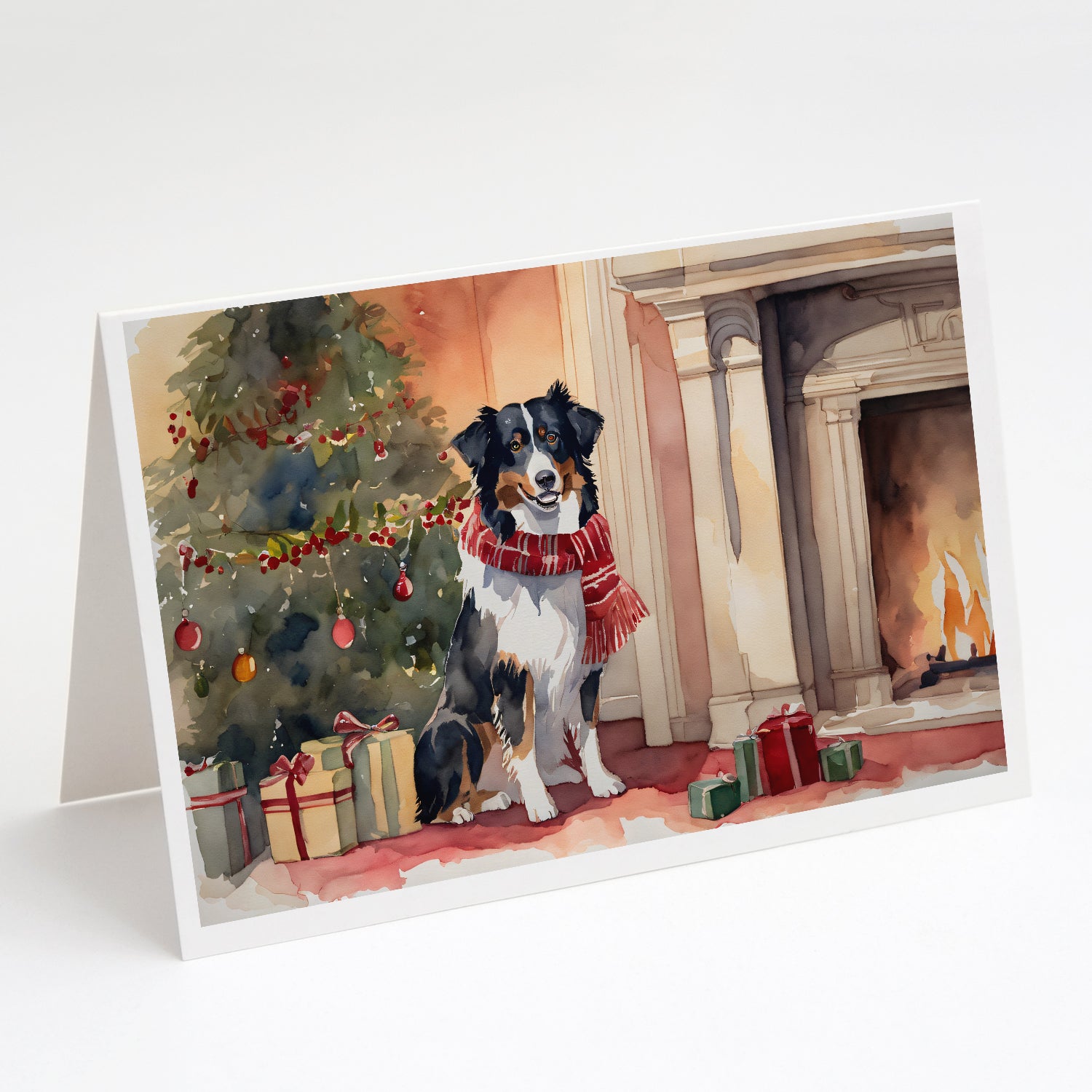 Buy this Australian Shepherd Christmas Greeting Cards and Envelopes Pack of 8