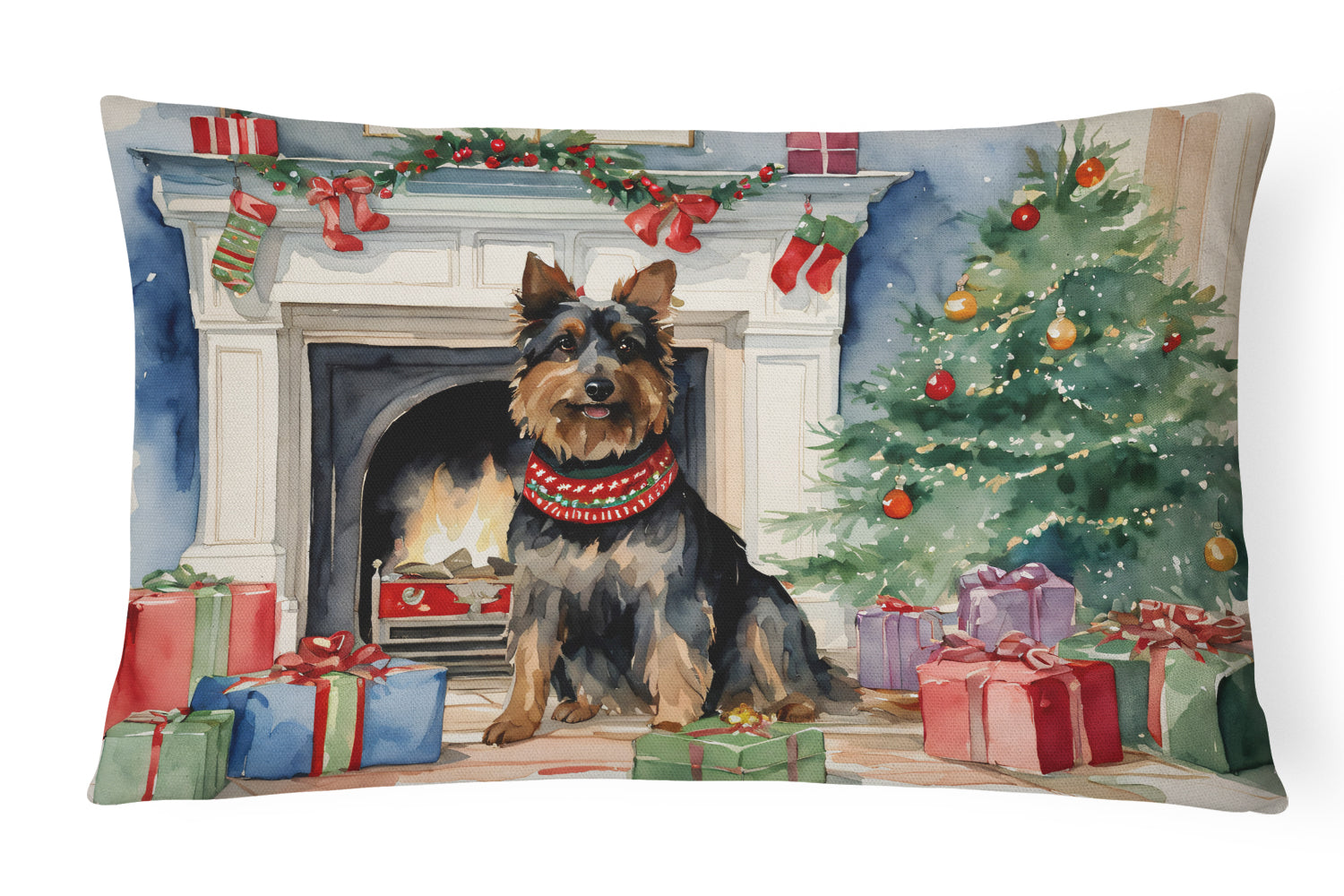 Buy this Australian Terrier Christmas Fabric Decorative Pillow