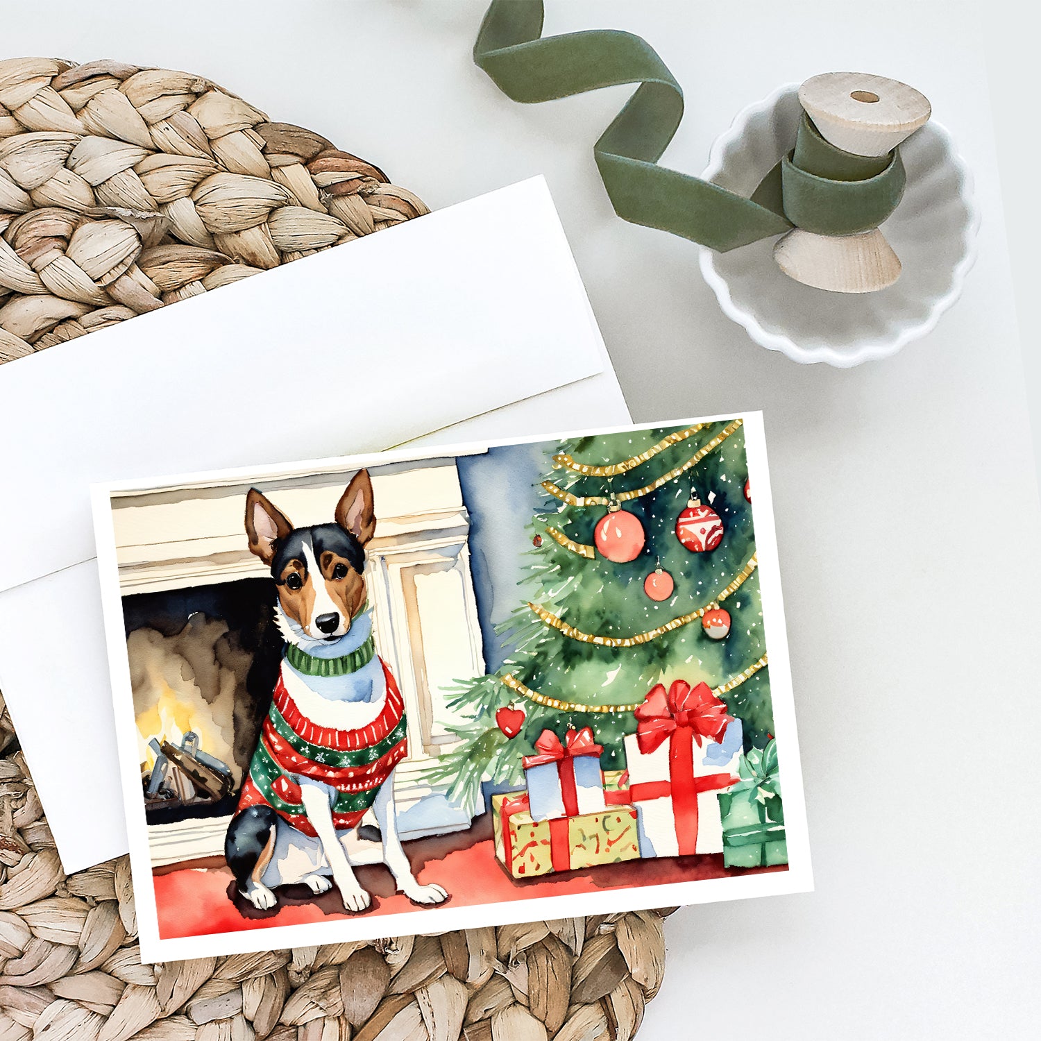 Buy this Basenji Christmas Greeting Cards and Envelopes Pack of 8