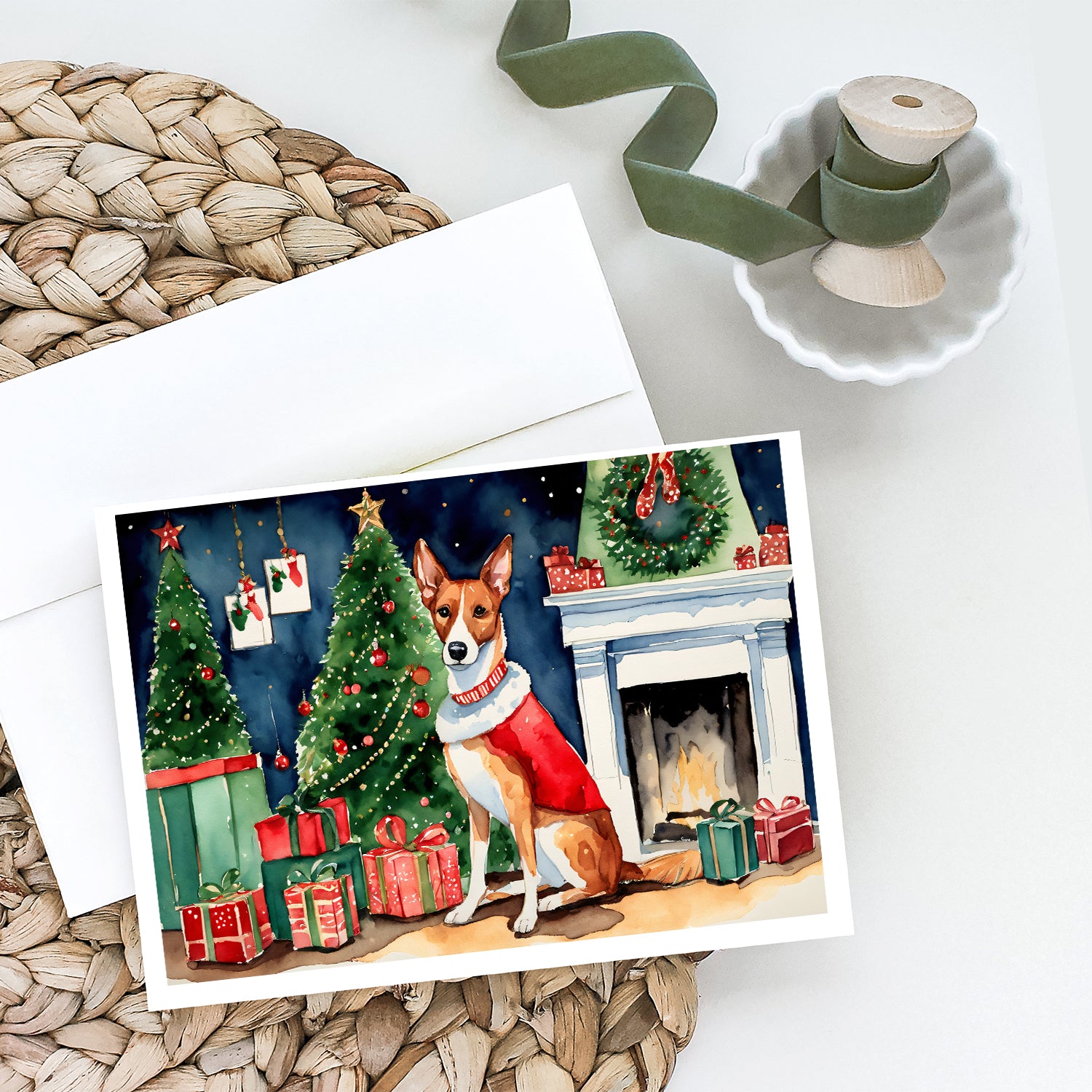 Buy this Basenji Christmas Greeting Cards and Envelopes Pack of 8