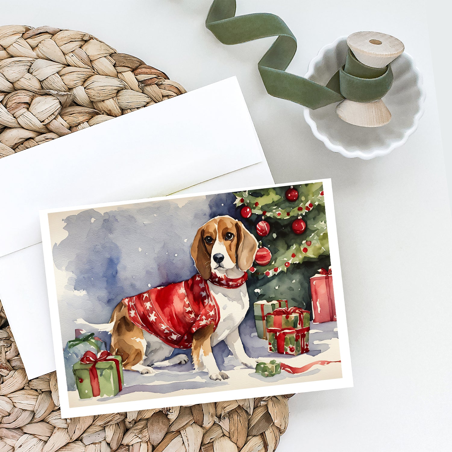 Buy this Beagle Christmas Greeting Cards and Envelopes Pack of 8