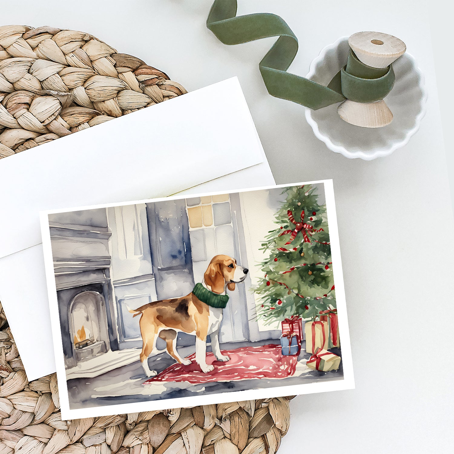 Beagle Christmas Greeting Cards and Envelopes Pack of 8