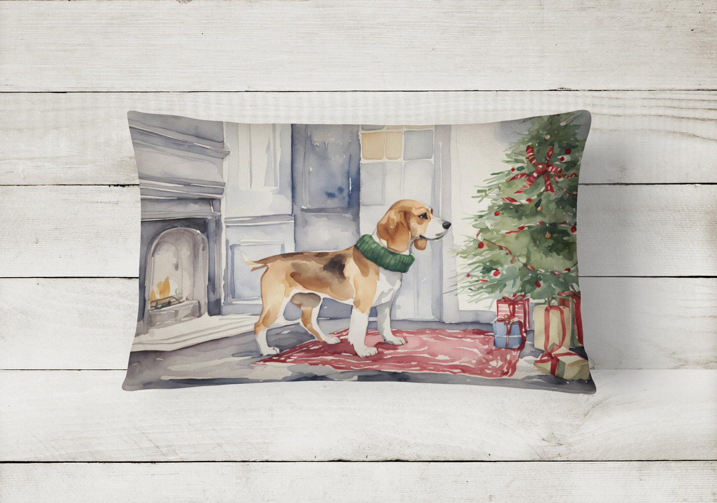 Beagle Christmas Fabric Decorative Pillow