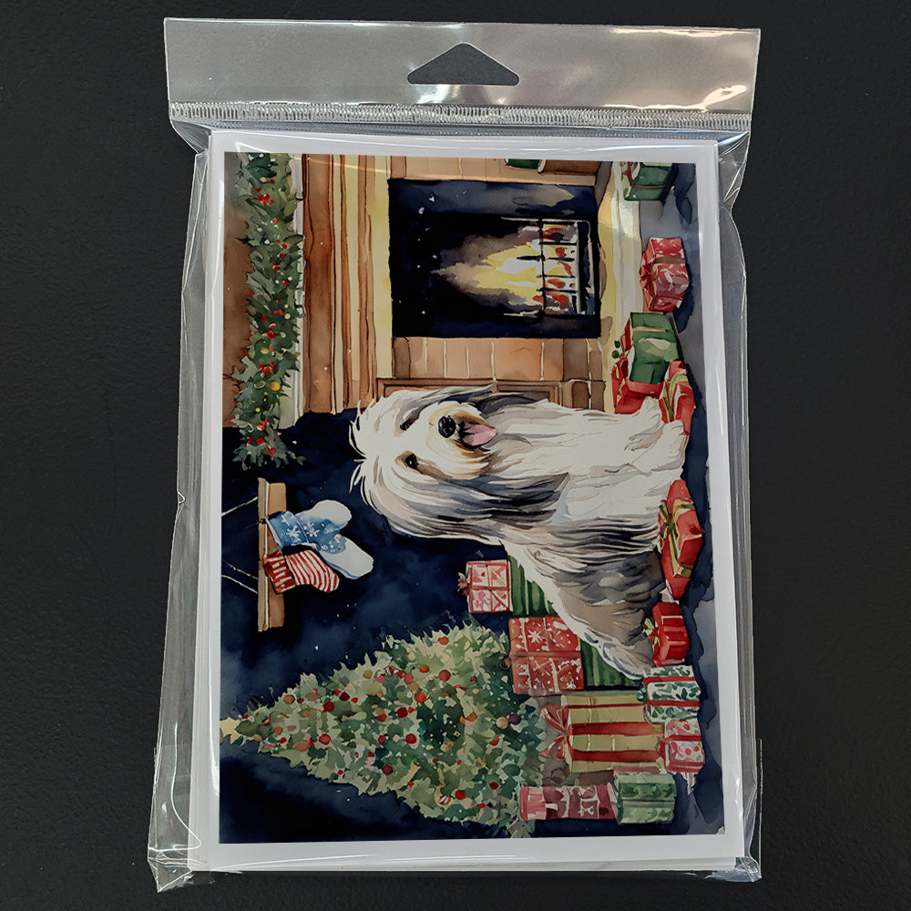 Bearded Collie Christmas Greeting Cards and Envelopes Pack of 8
