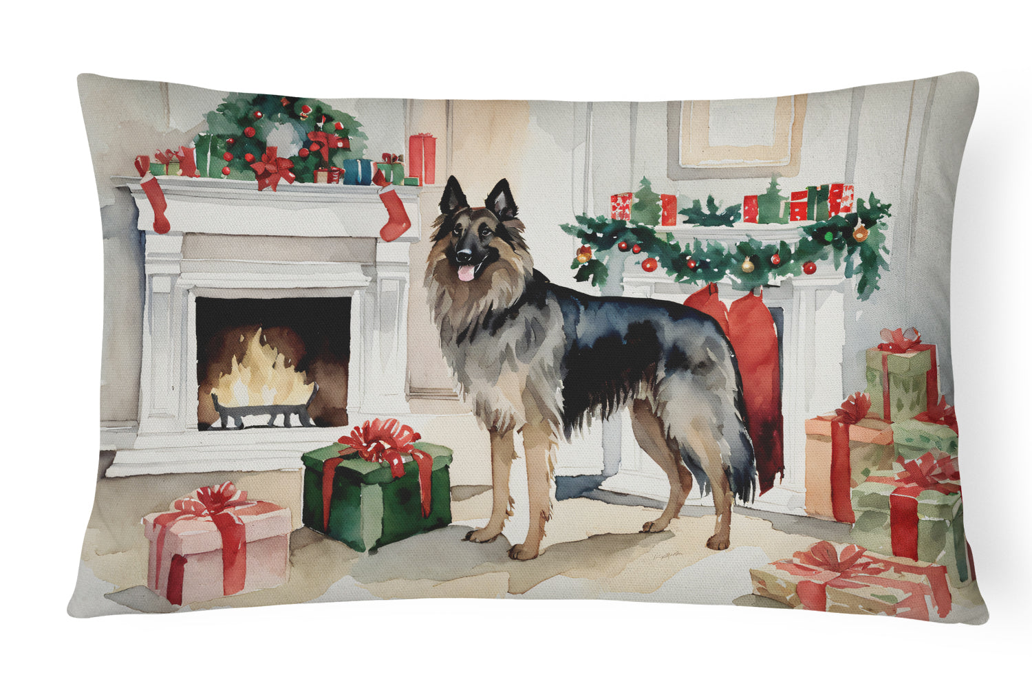 Buy this Belgian Tervuren Christmas Fabric Decorative Pillow