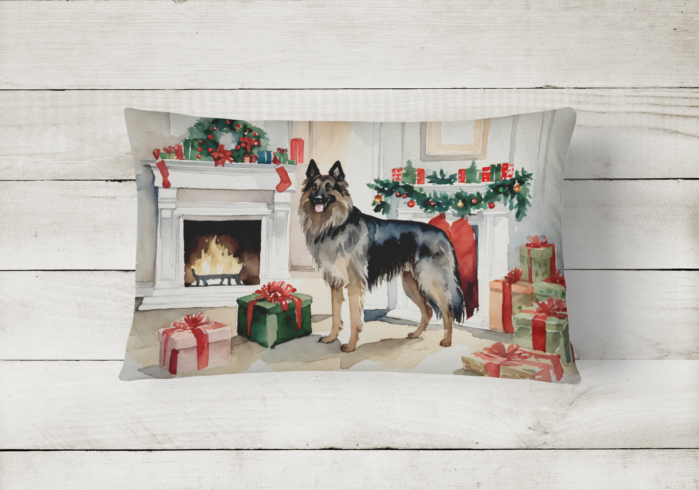 Buy this Belgian Tervuren Christmas Fabric Decorative Pillow