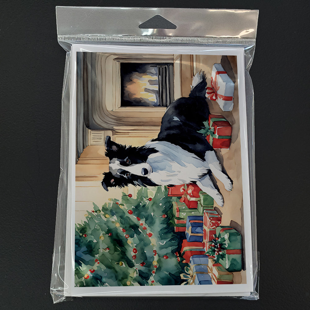 Border Collie Christmas Greeting Cards and Envelopes Pack of 8