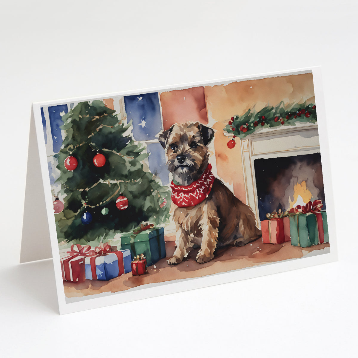 Buy this Border Terrier Christmas Greeting Cards and Envelopes Pack of 8