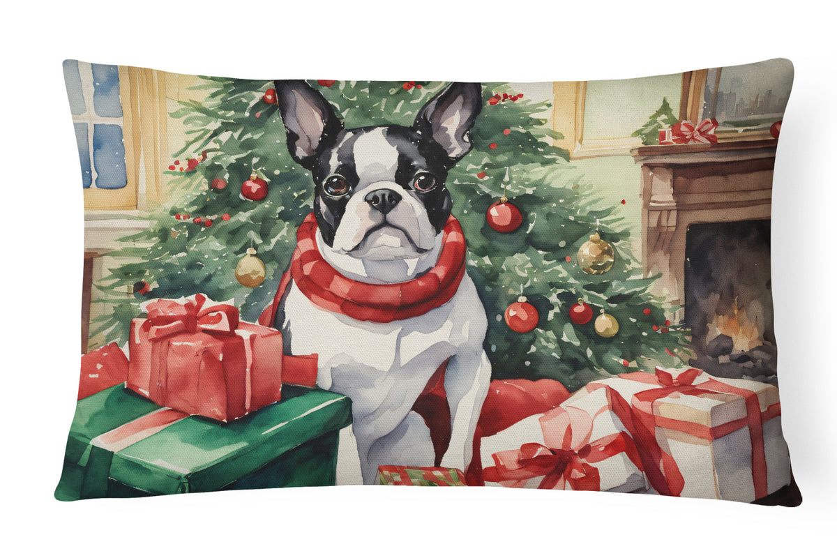 Buy this Boston Terrier Christmas Fabric Decorative Pillow