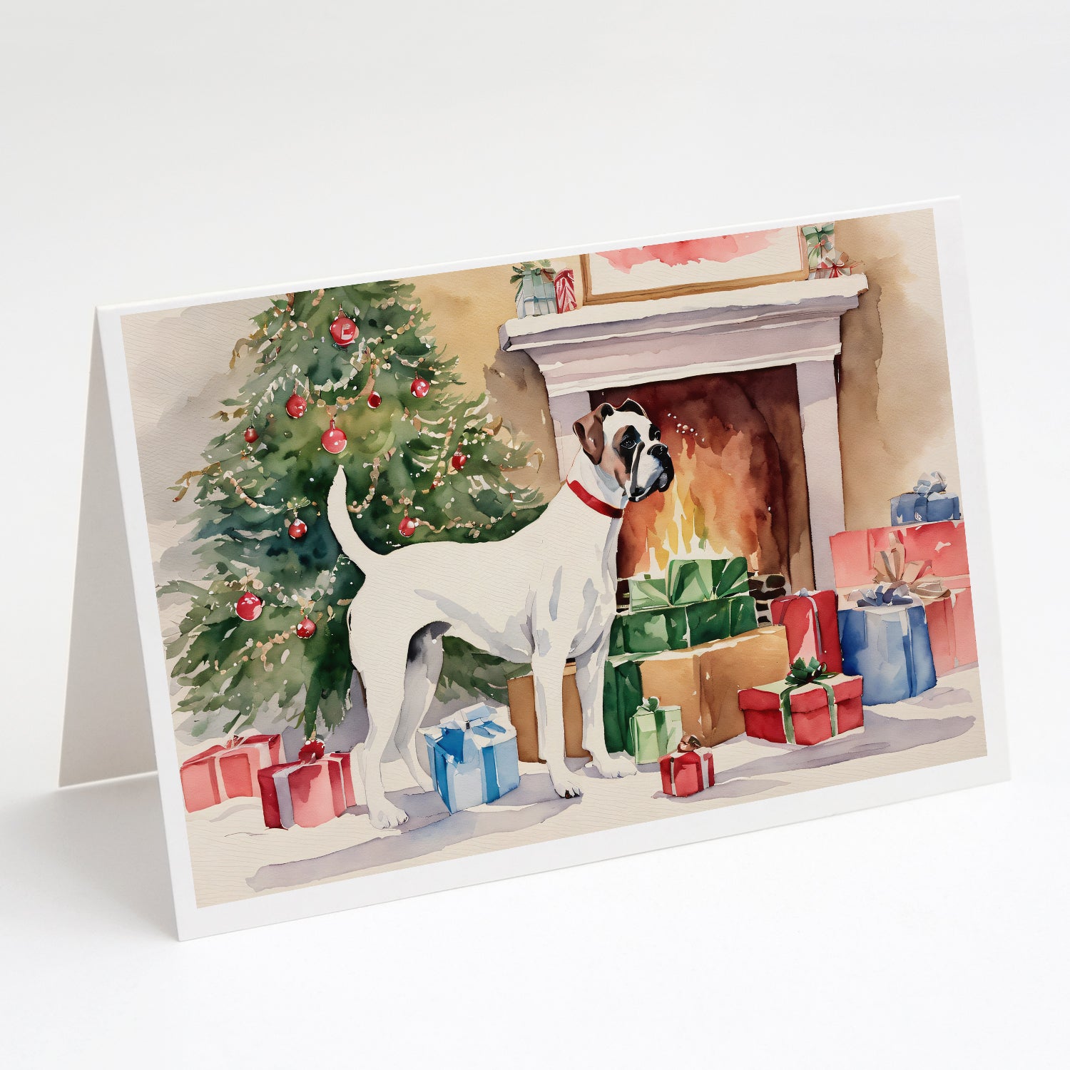 Buy this White Boxer Christmas Greeting Cards and Envelopes Pack of 8