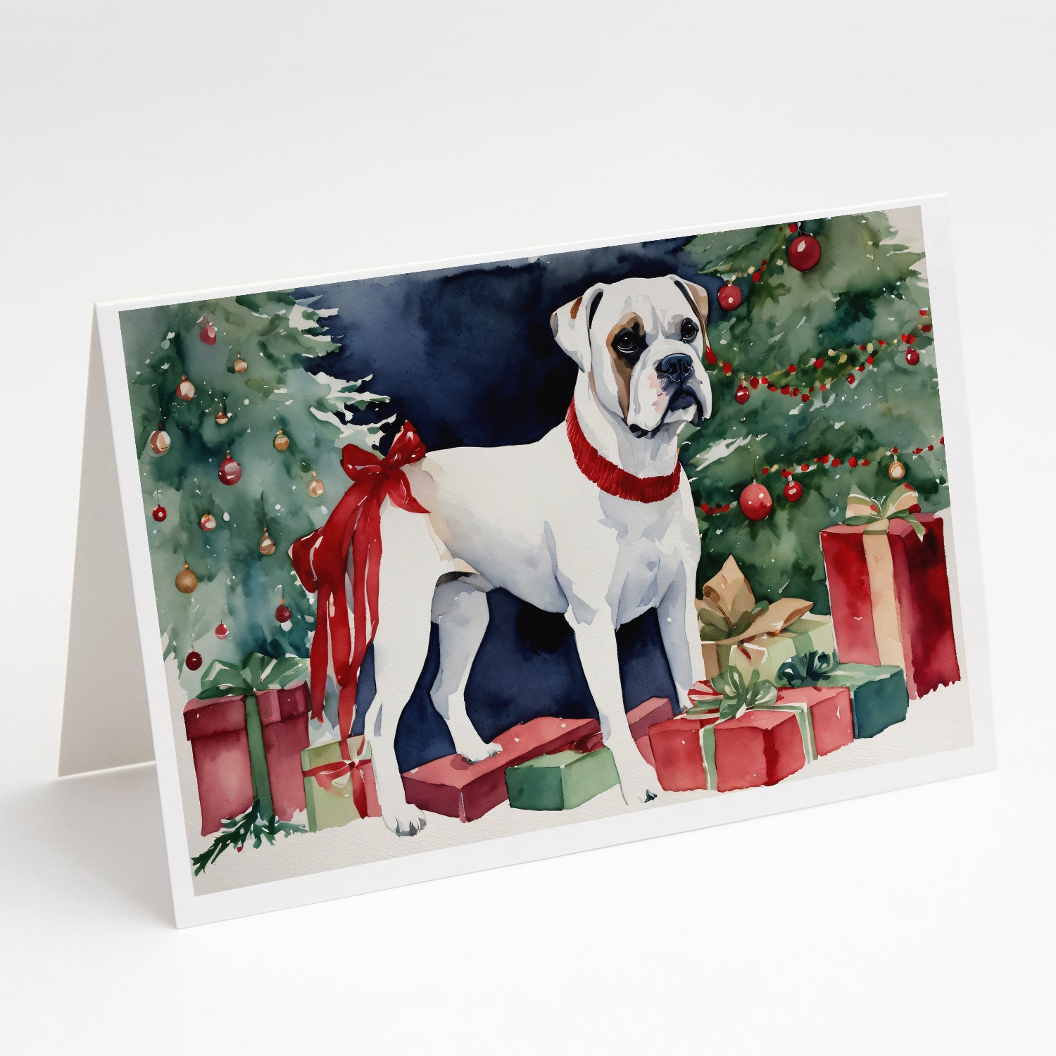Buy this White Boxer Christmas Greeting Cards and Envelopes Pack of 8