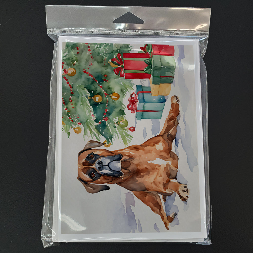 Fawn Boxer Christmas Greeting Cards and Envelopes Pack of 8