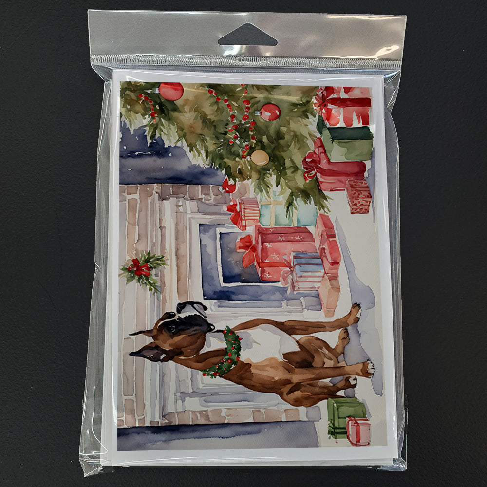 Fawn Boxer Christmas Greeting Cards and Envelopes Pack of 8