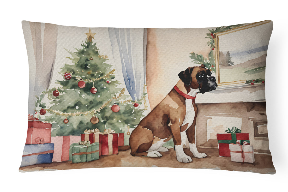 Buy this Fawn Boxer Christmas Fabric Decorative Pillow