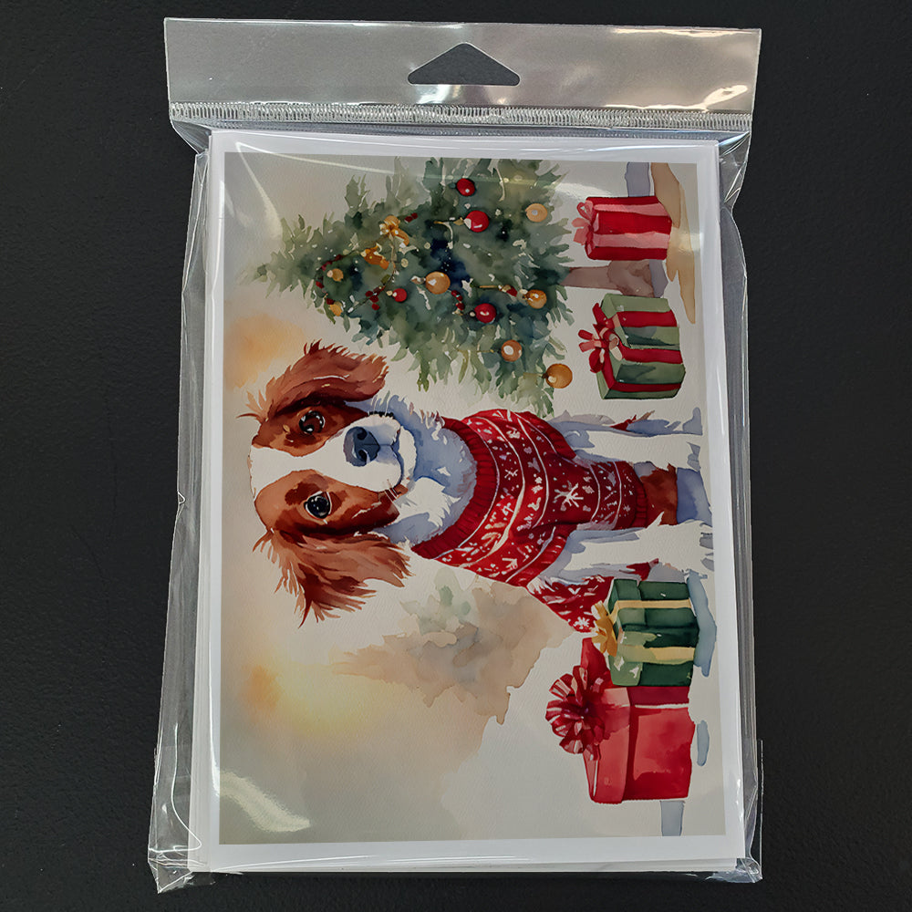 Brittany Spaniel Christmas Greeting Cards and Envelopes Pack of 8