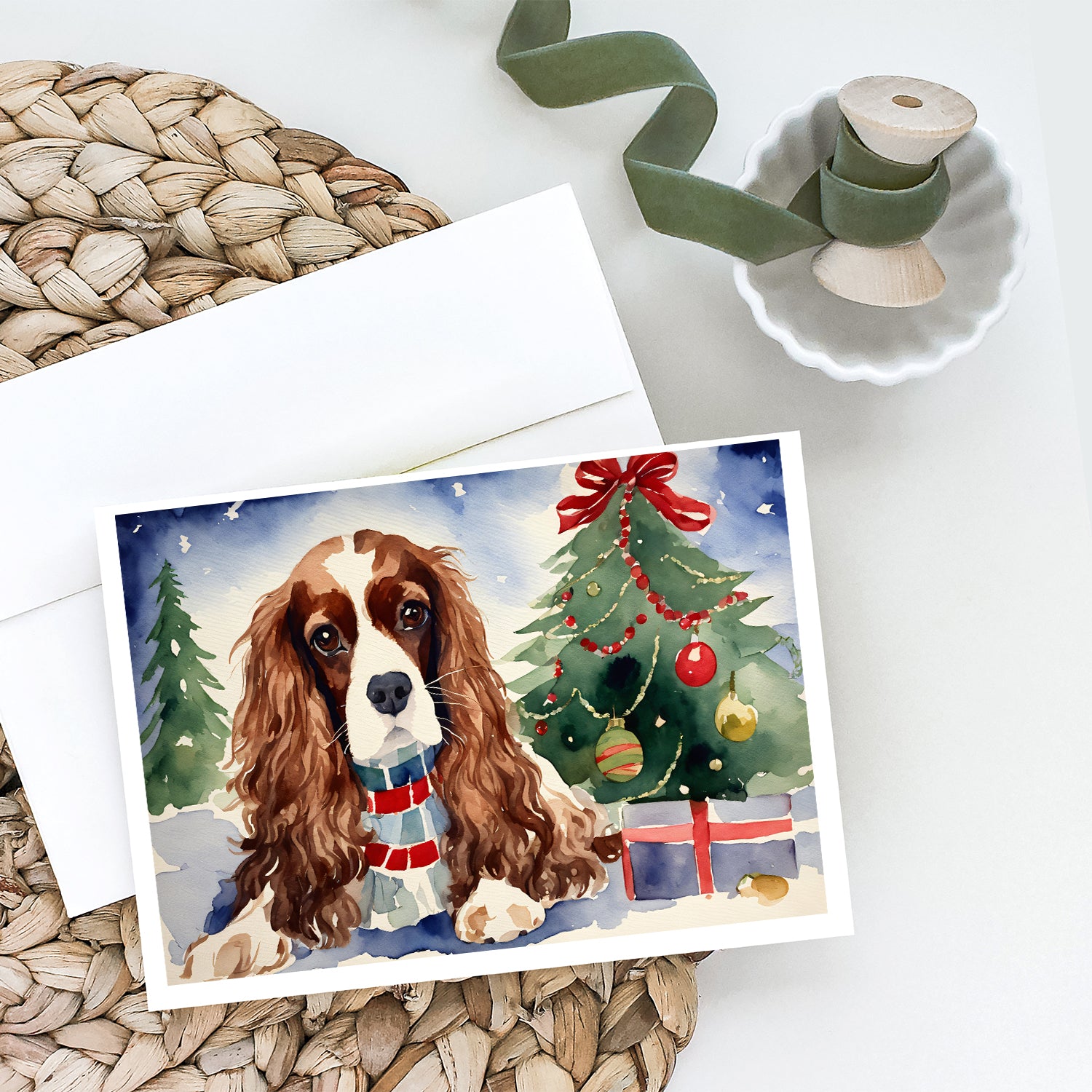 Cavalier Spaniel Christmas Greeting Cards and Envelopes Pack of 8