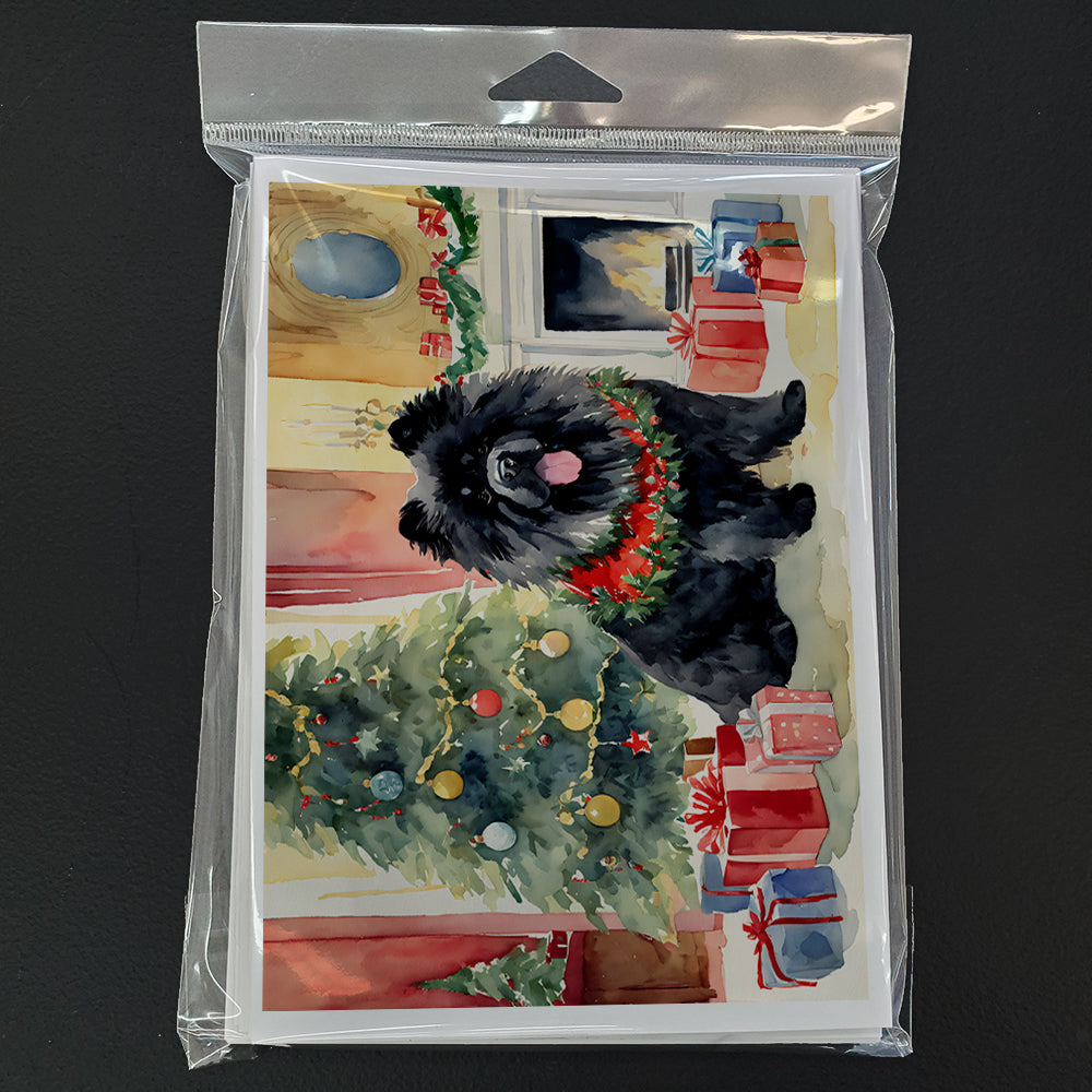 Black Chow Chow Christmas Greeting Cards and Envelopes Pack of 8