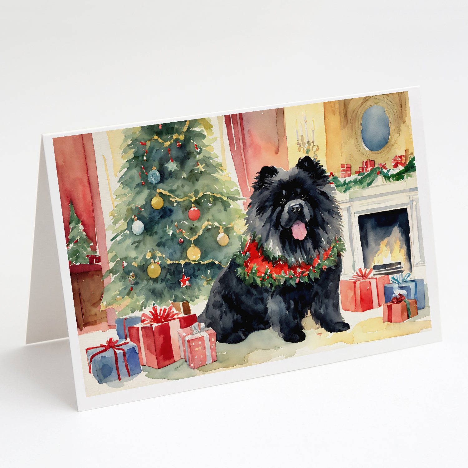 Buy this Black Chow Chow Christmas Greeting Cards and Envelopes Pack of 8