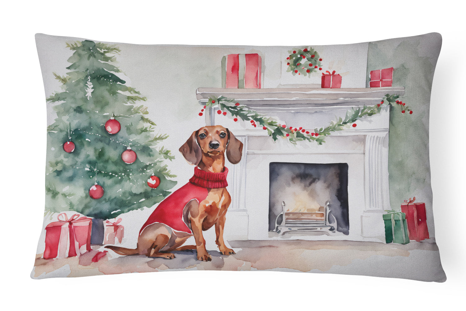 Buy this Dachshund Christmas Fabric Decorative Pillow